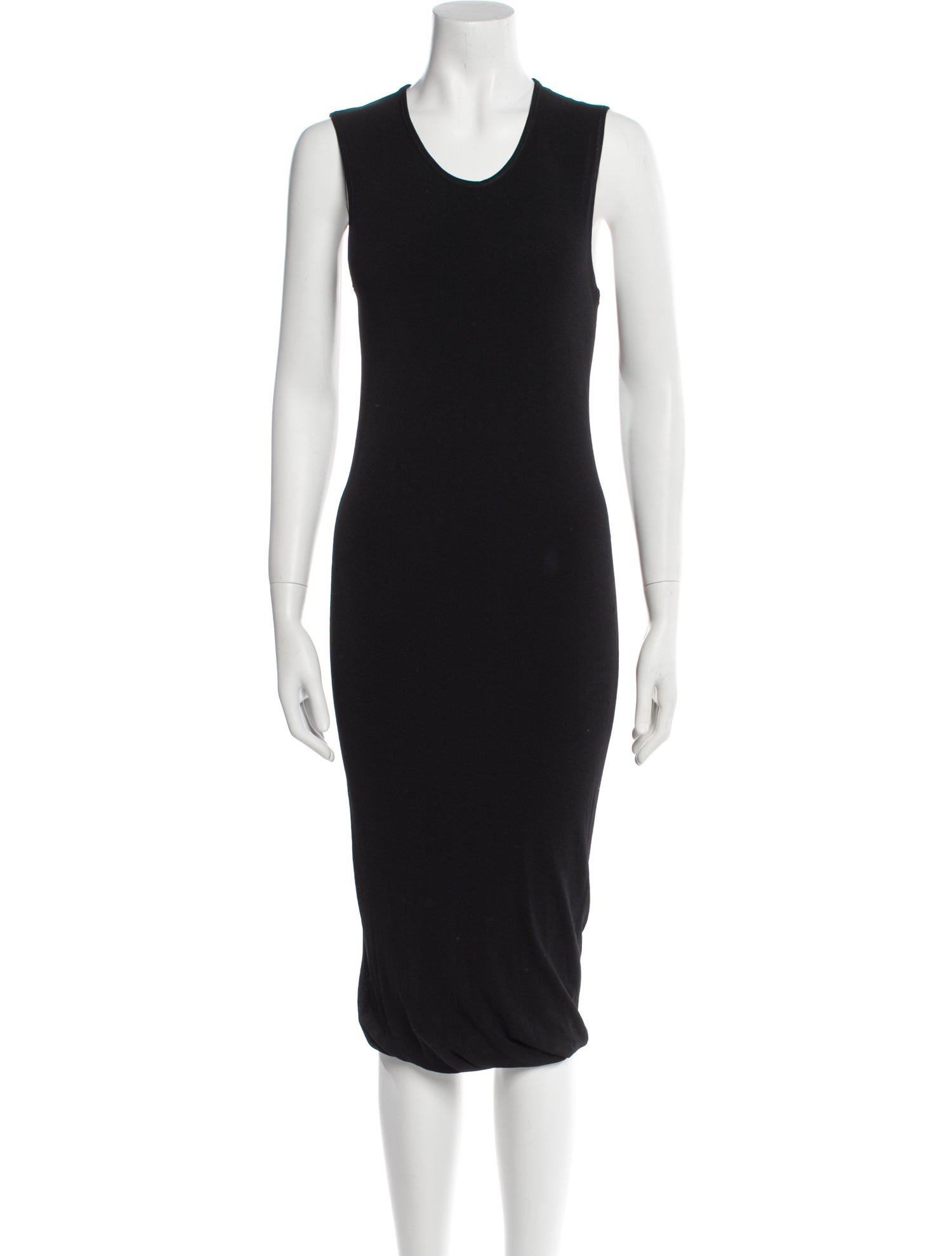 Donna Karan Scoop Neck Midi Length Dress