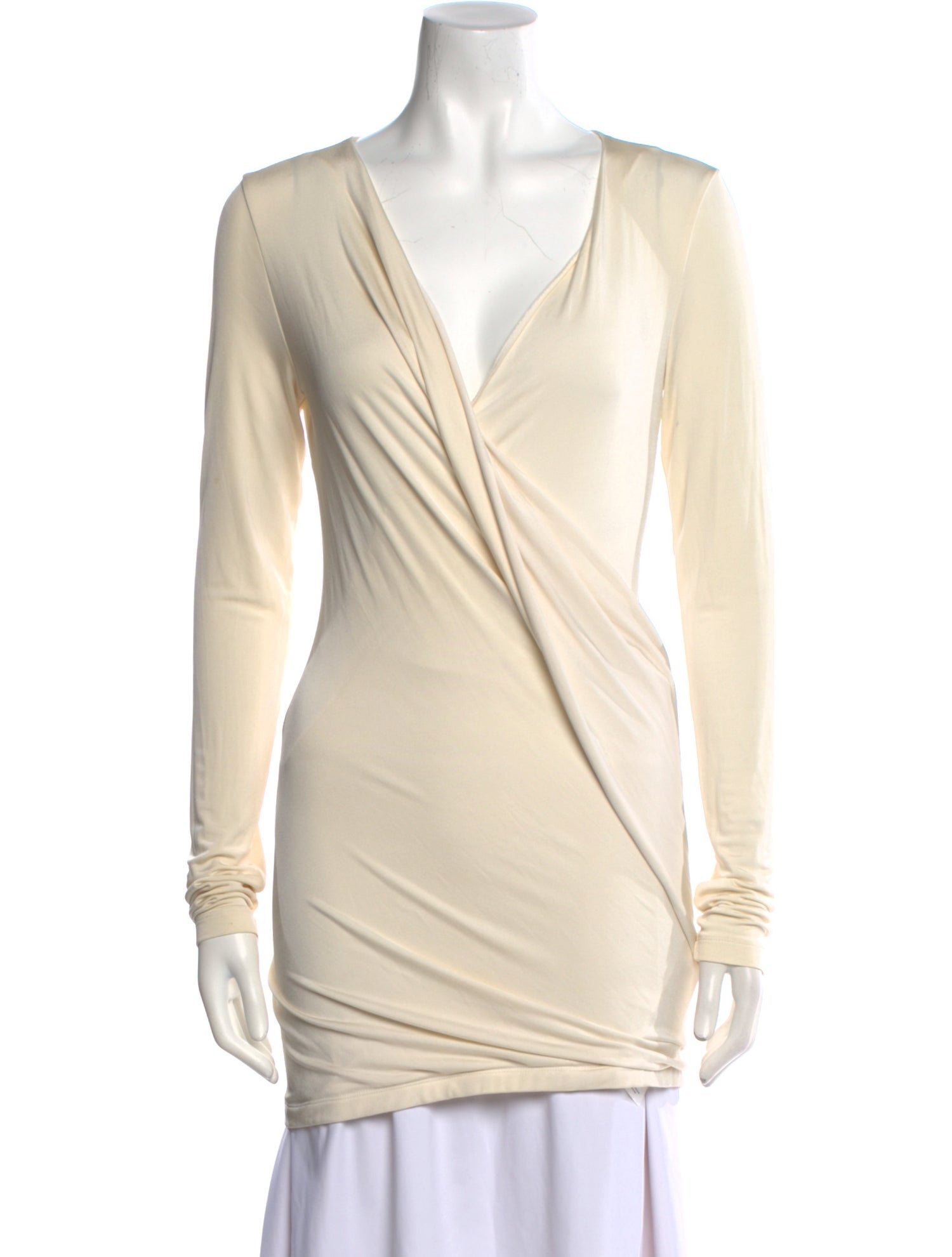Donna Karan Plunge Neckline Long Sleeve Tunic
