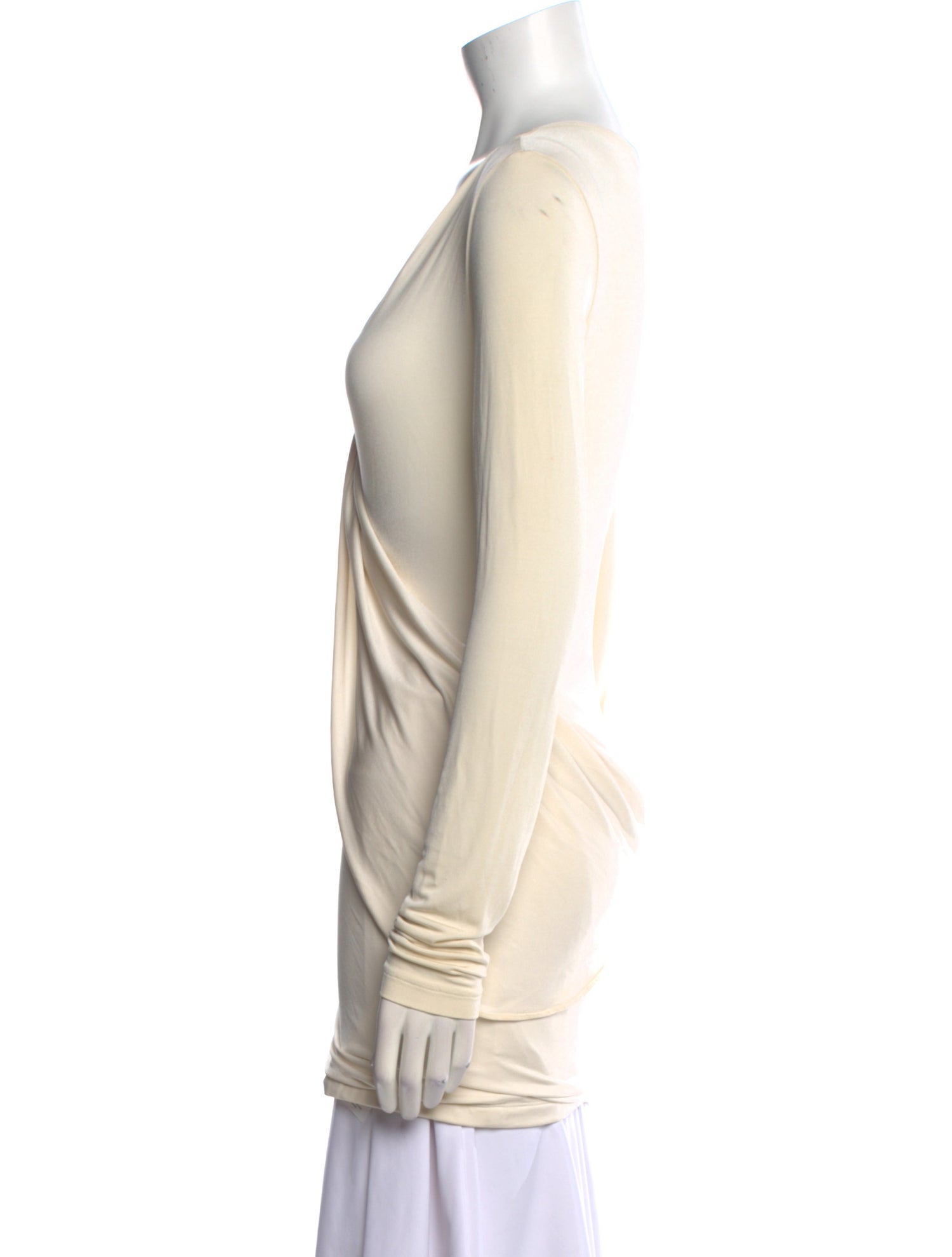 Donna Karan Plunge Neckline Long Sleeve Tunic