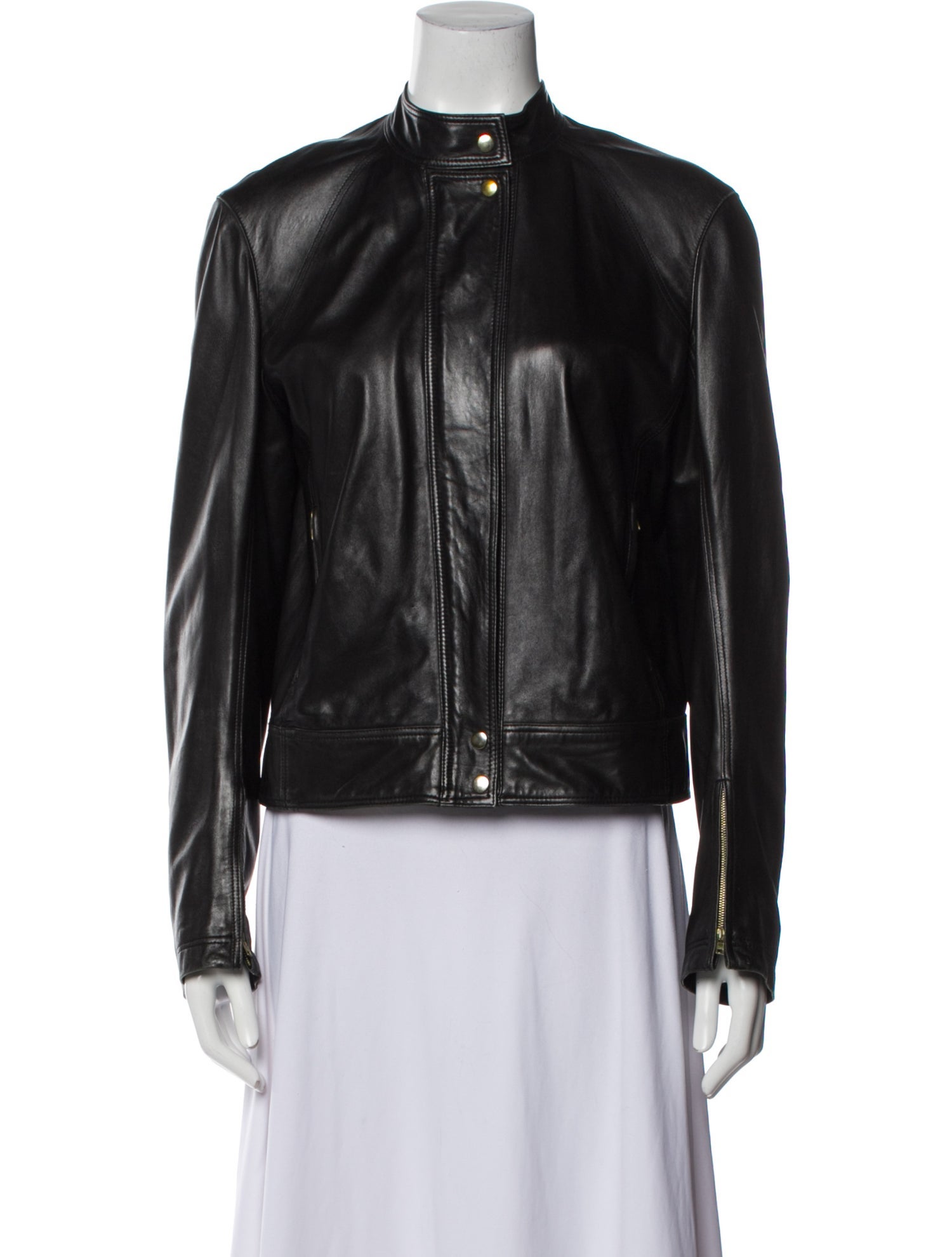 Donna Karan Leather Biker Jacket