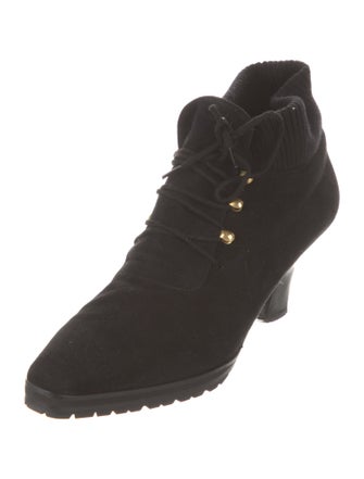 Donna Karan Suede Lace-Up Boots