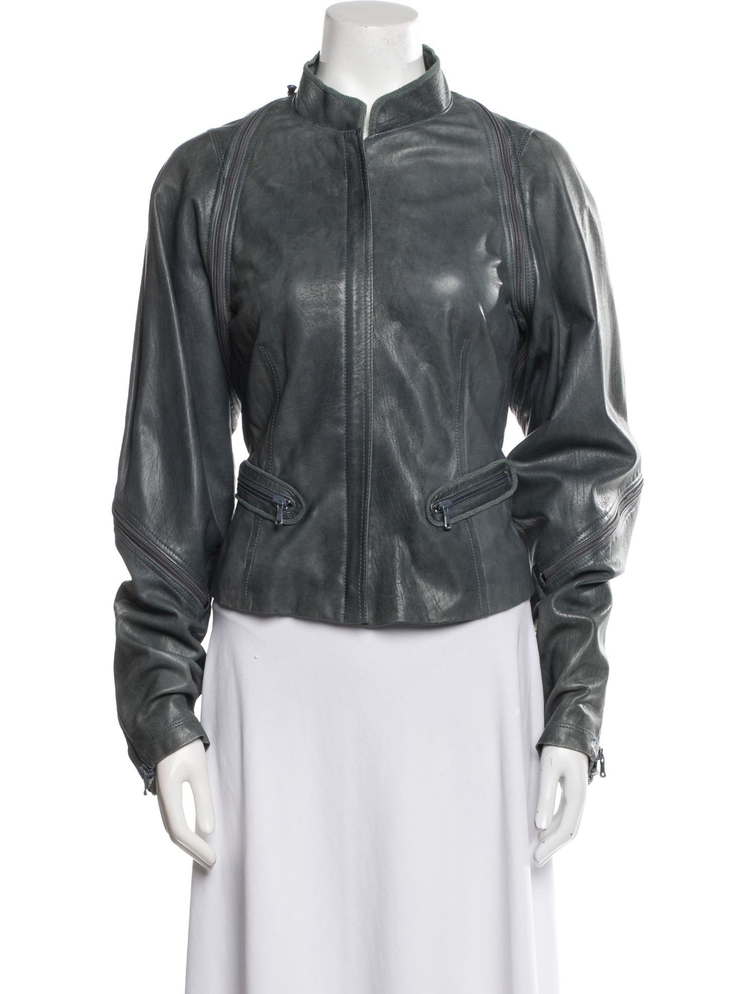 Donna Karan Leather Biker Jacket