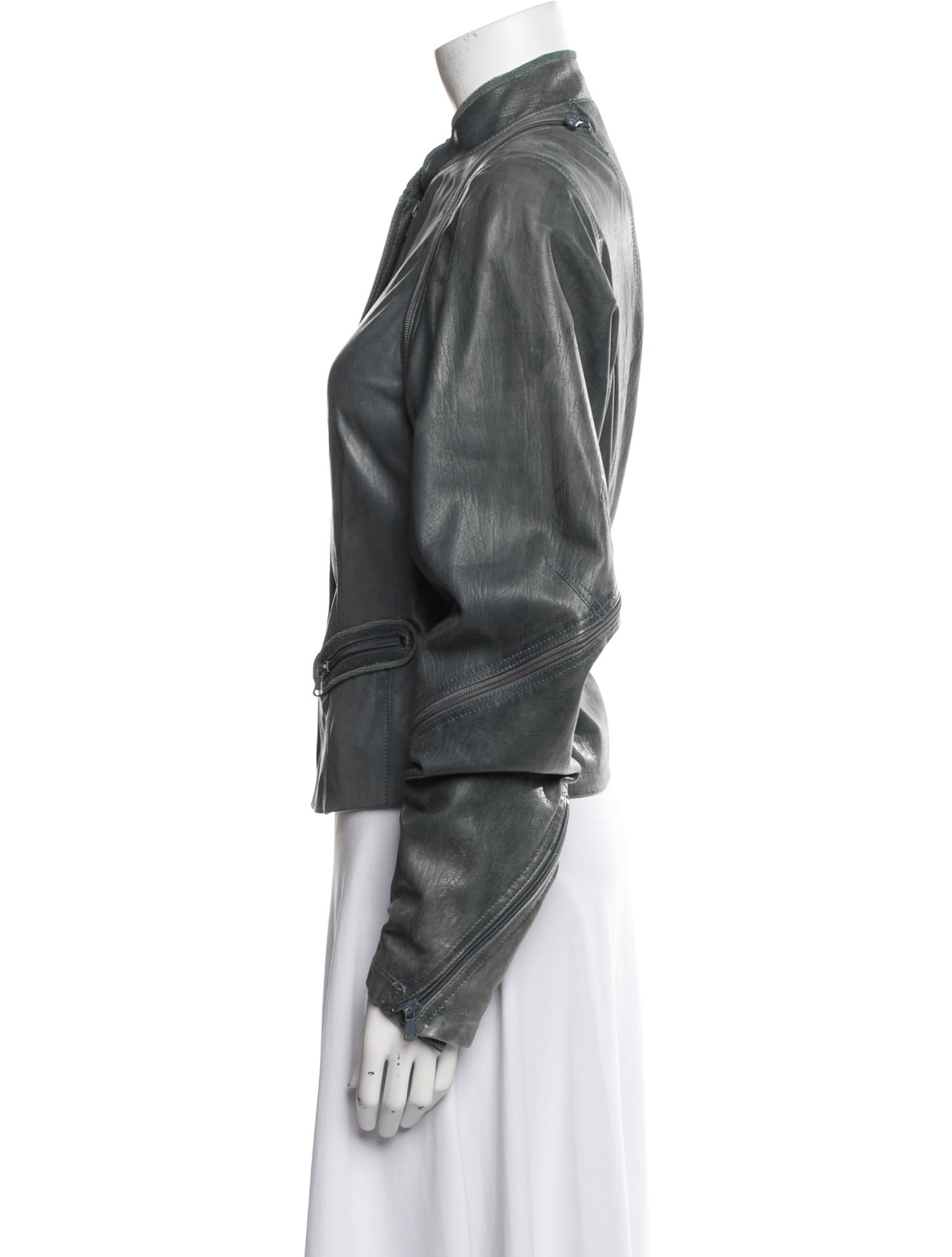 Donna Karan Leather Biker Jacket