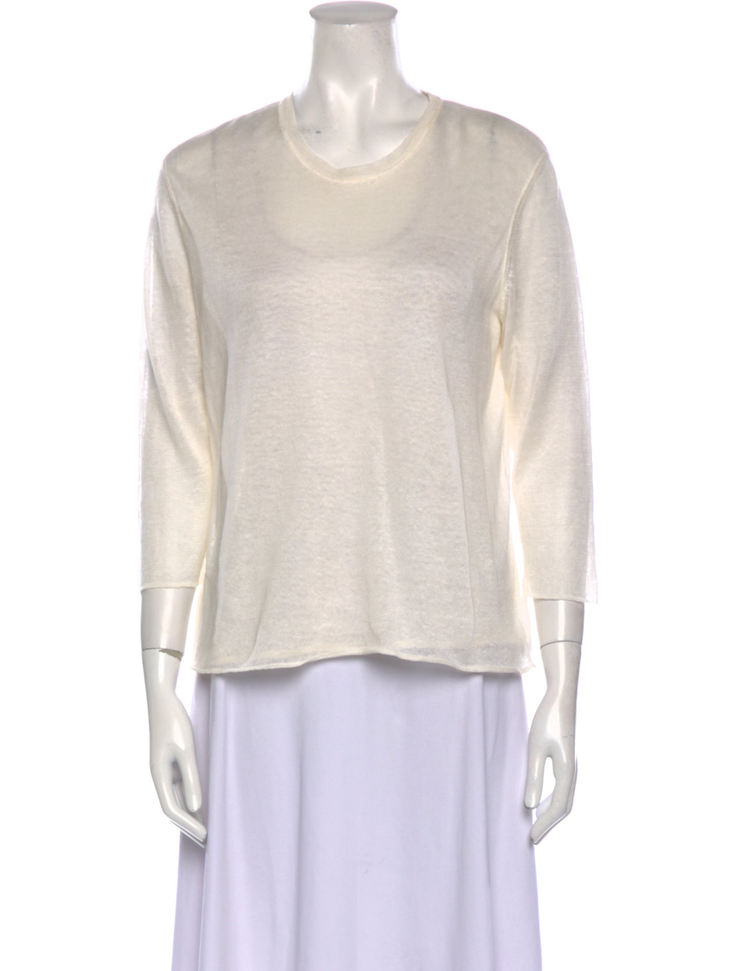 Donna Karan Linen Scoop Neck Sweater