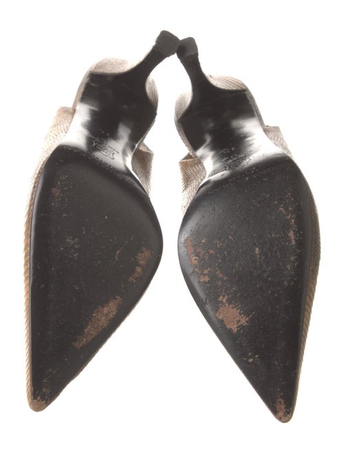 Donna Karan Embossed Leather Animal Print Slingback Pumps