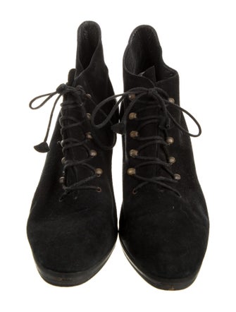 Donna Karan Suede Lace-Up Boots