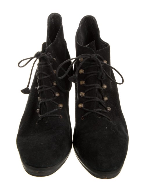 Donna Karan Suede Lace-Up Boots
