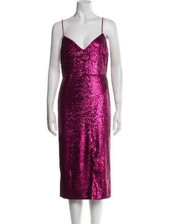 Donna Karan V-Neck Midi Length Dress w/ Tags