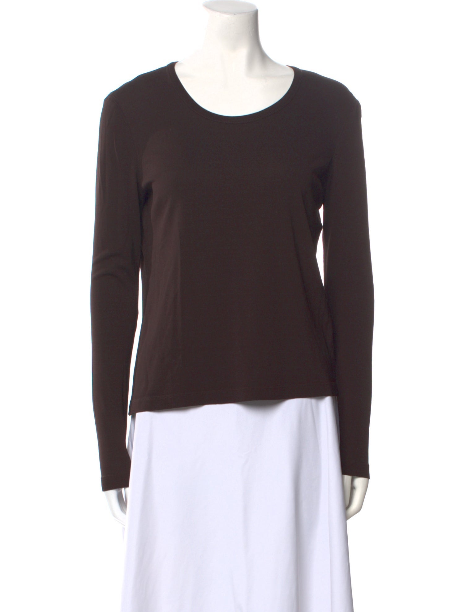 Donna Karan Scoop Neck Long Sleeve Top