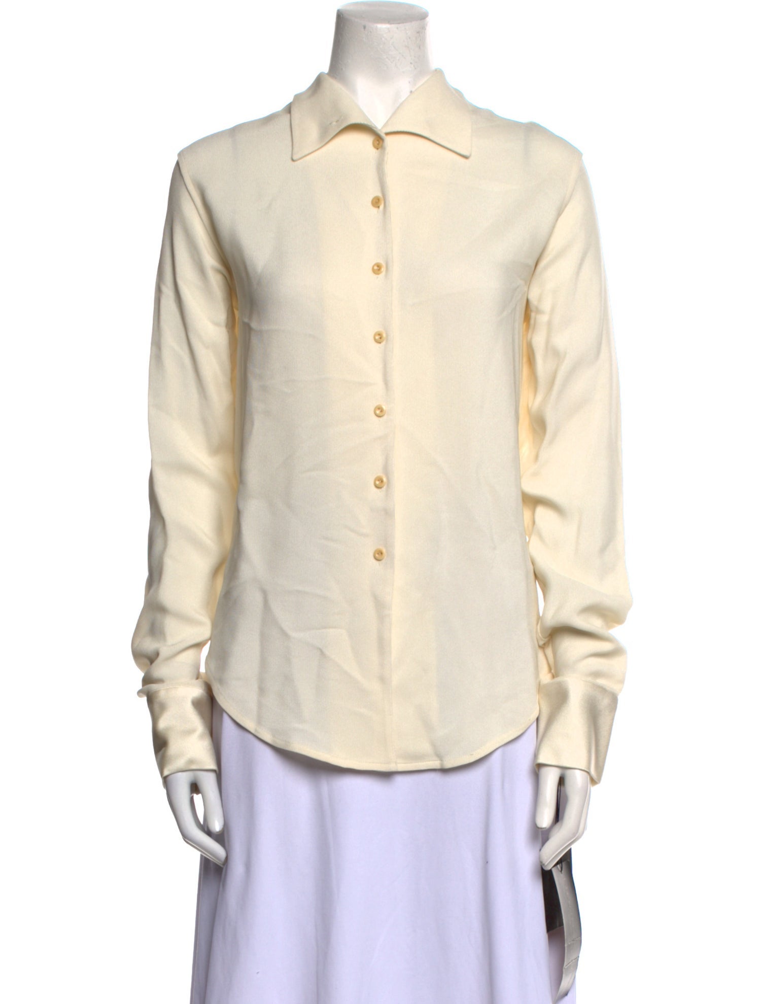 Donna Karan Long Sleeve Button-Up Top
