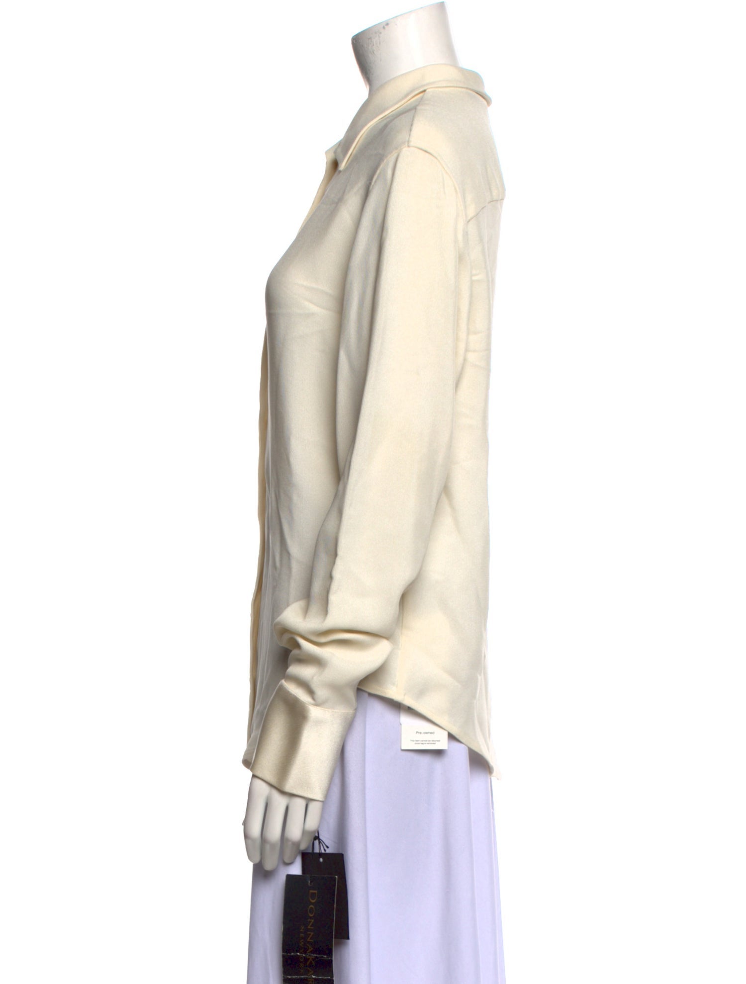 Donna Karan Long Sleeve Button-Up Top