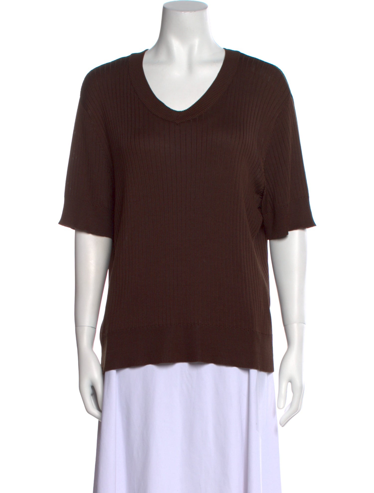 Donna Karan Silk V-Neck T-Shirt