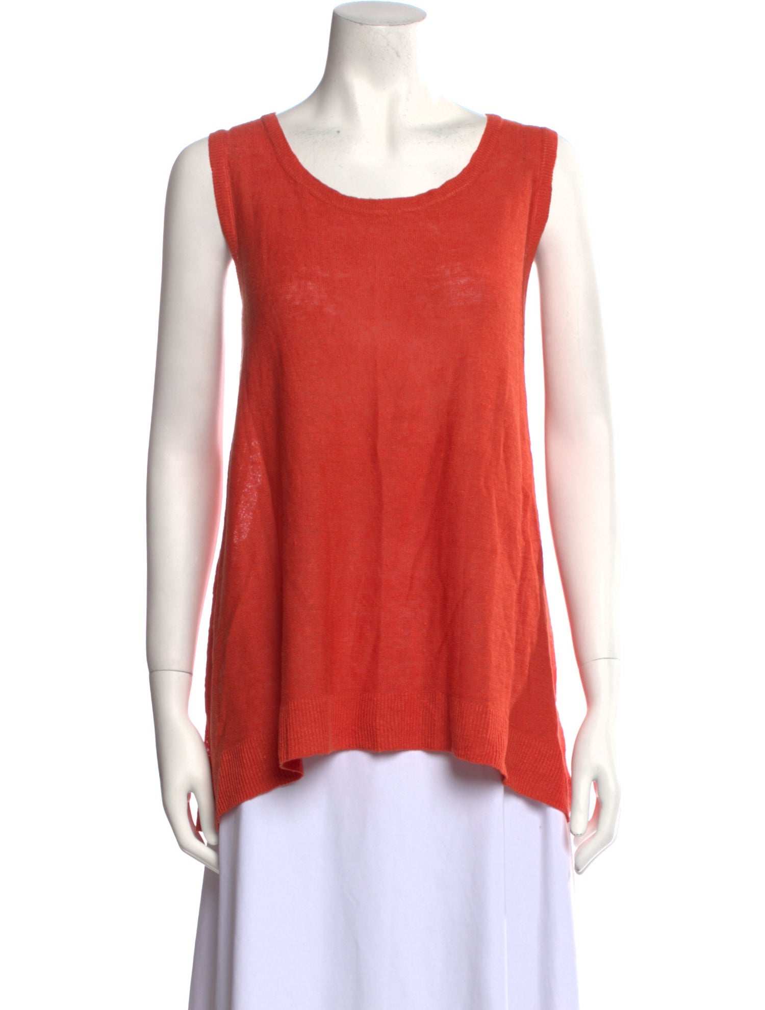Donna Karan Linen Scoop Neck Top