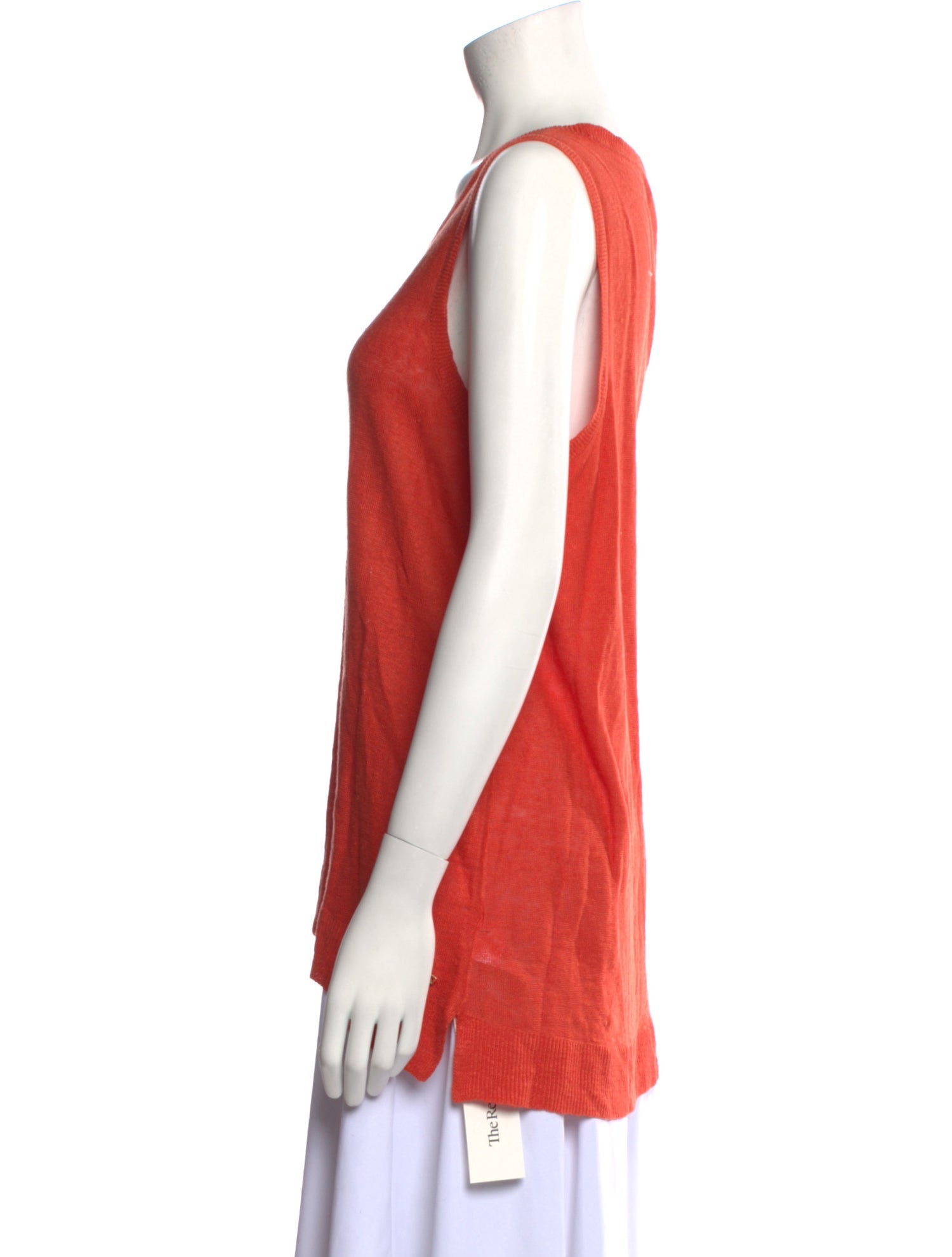 Donna Karan Linen Scoop Neck Top