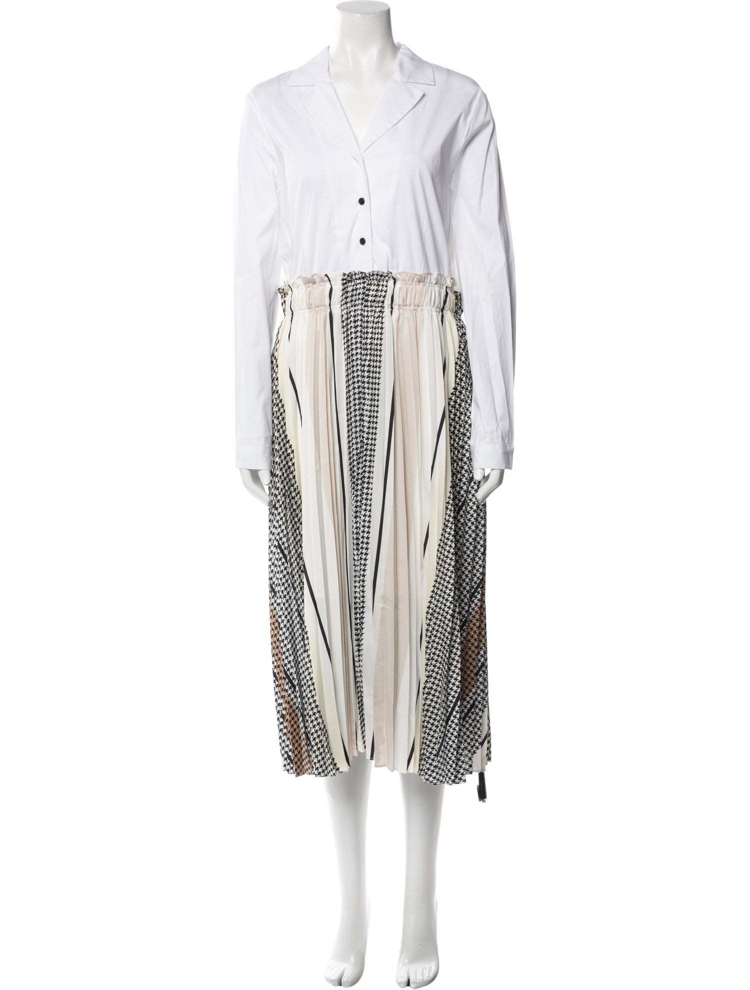 Donna Karan Striped Midi Length Dress