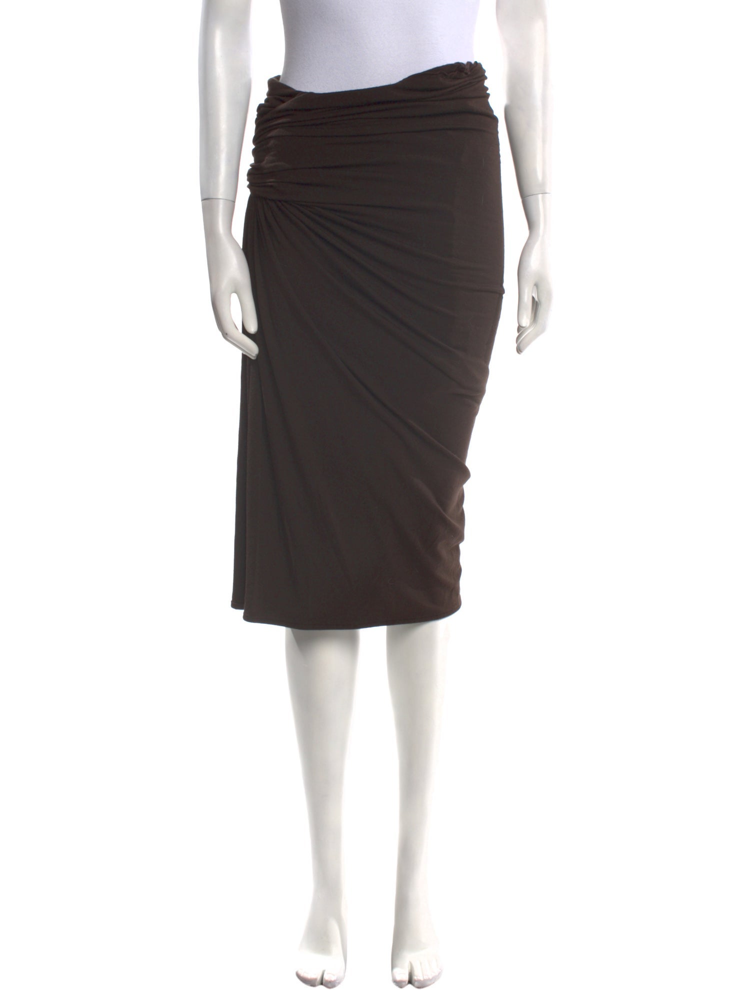 Donna Karan Ruffle Embellishment Midi Length Skirt