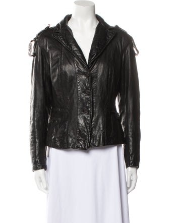 Donna Karan Leather Biker Jacket