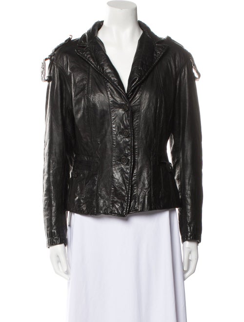 Donna Karan Leather Biker Jacket