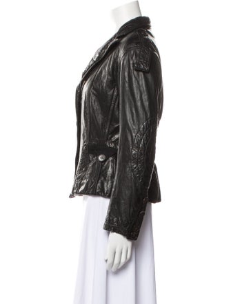 Donna Karan Leather Biker Jacket