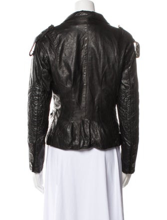 Donna Karan Leather Biker Jacket
