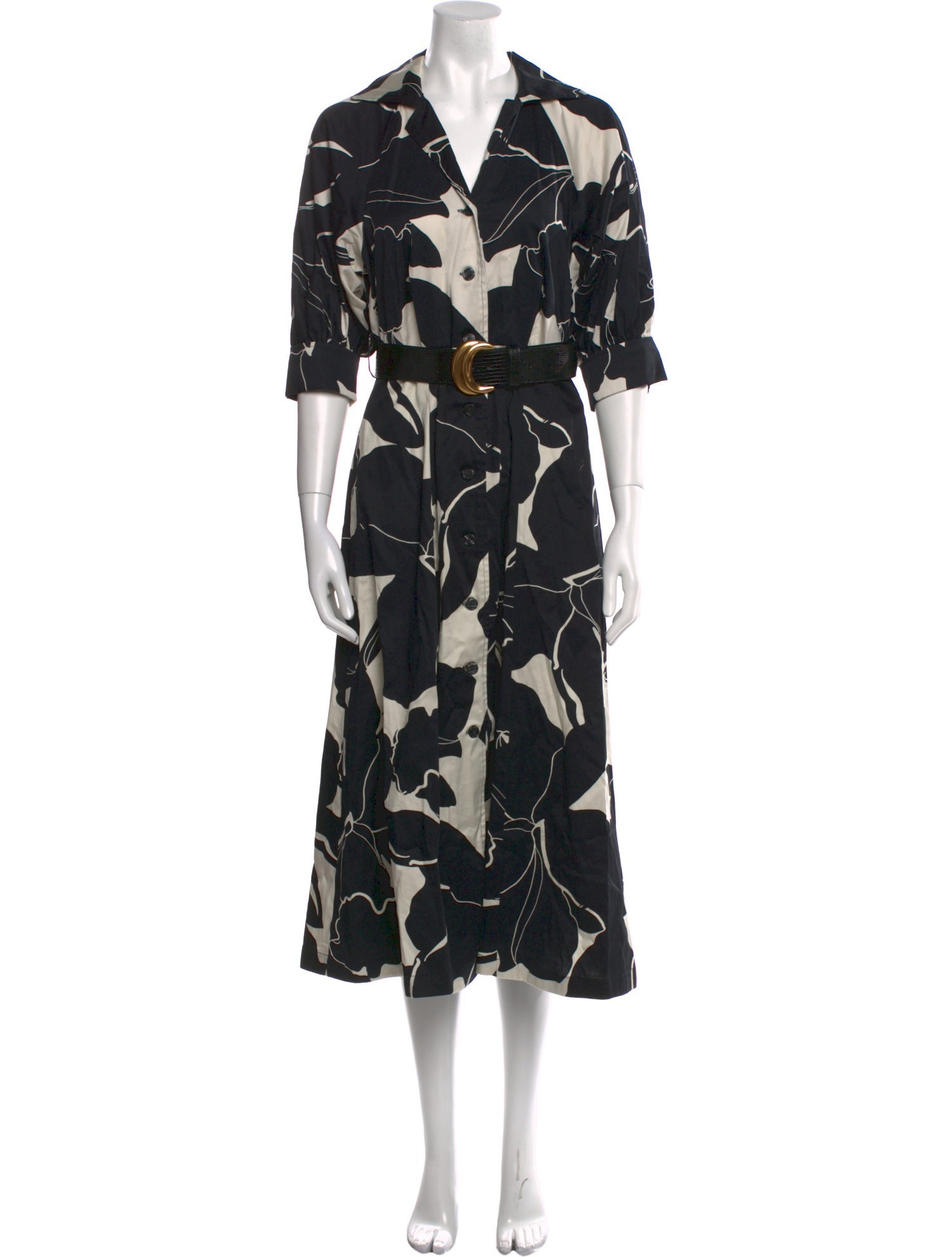 Donna Karan Floral Print Midi Length Dress w/ Tags