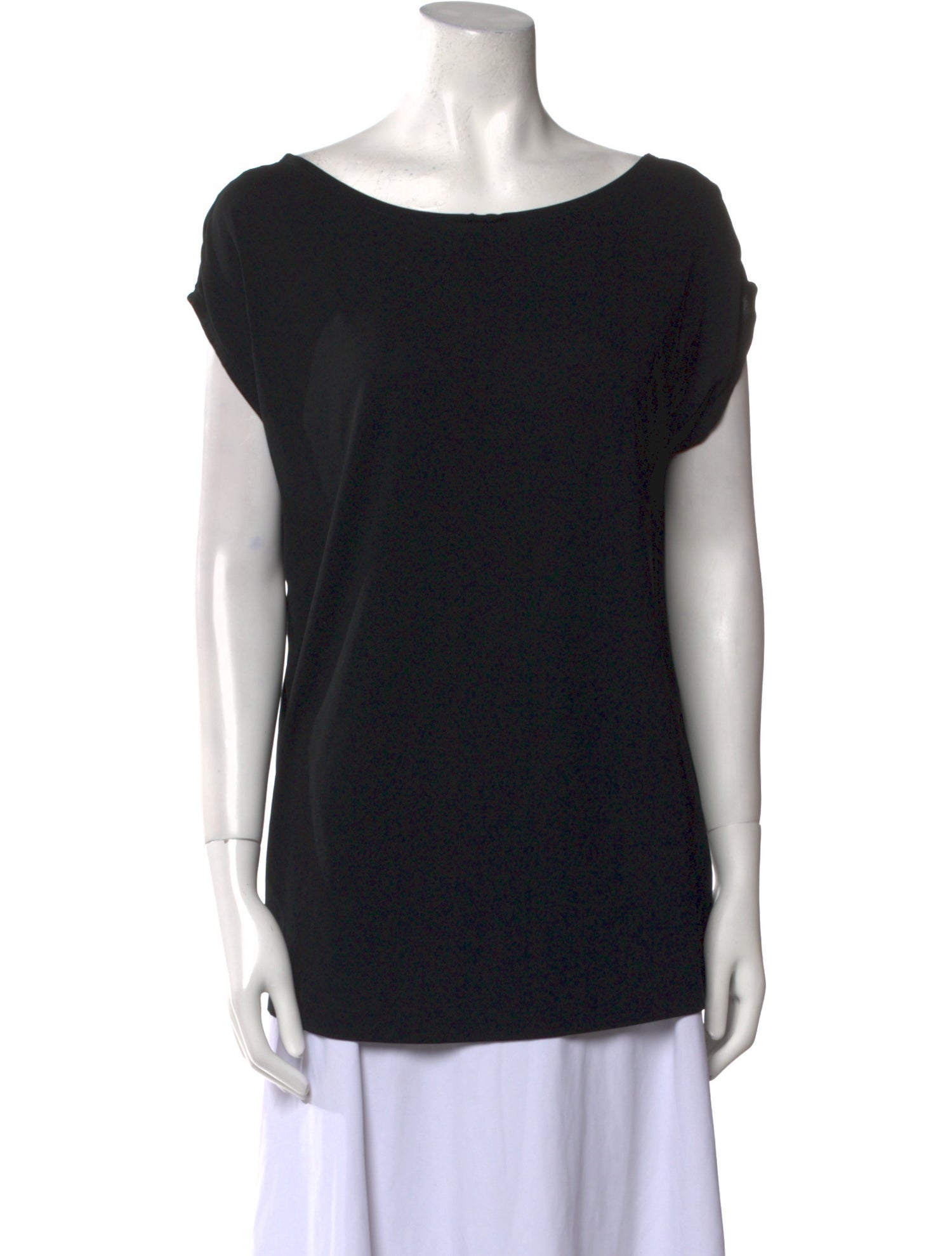 Donna Karan Bateau Neckline Short Sleeve T-Shirt