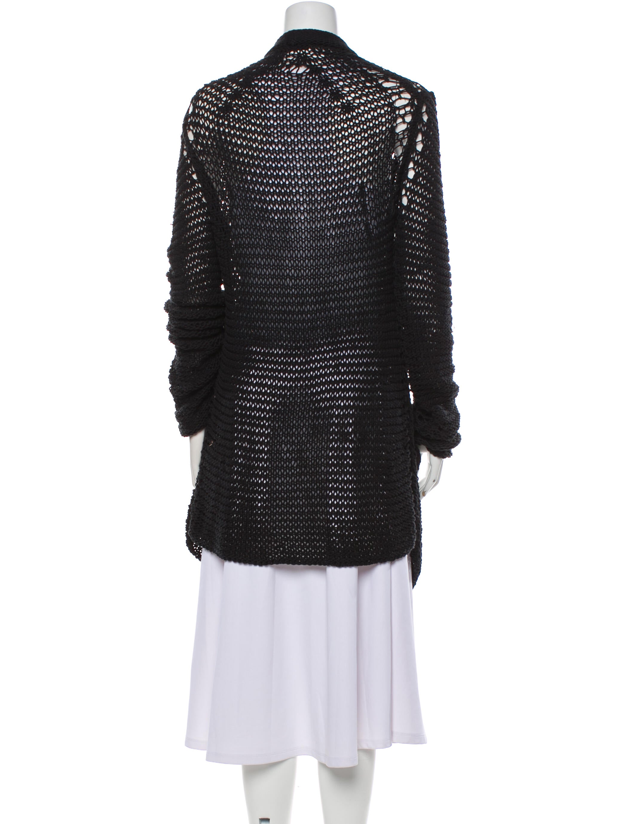 Donna Karan Lace Pattern Open Front Sweater