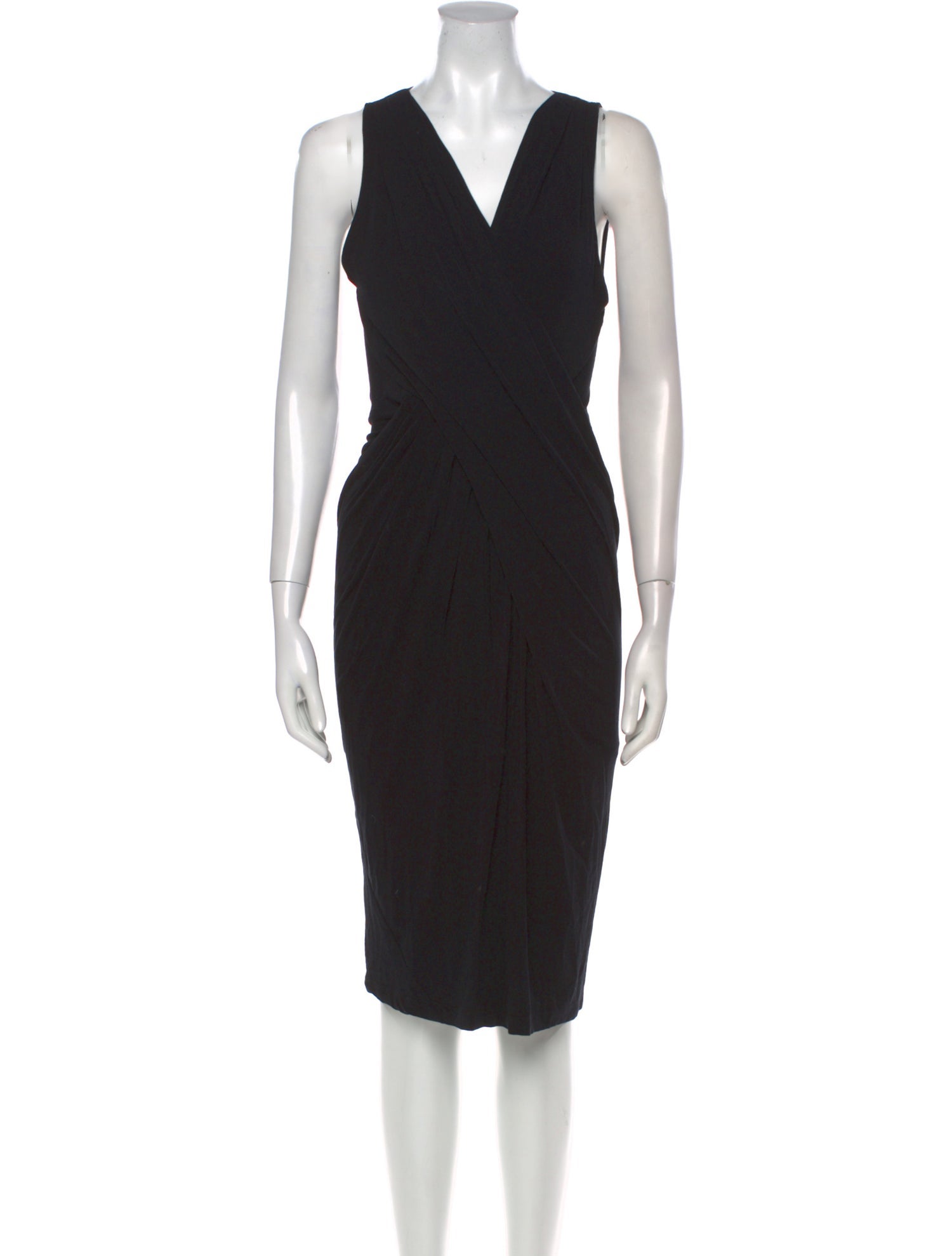 Donna Karan V-Neck Knee-Length Dress