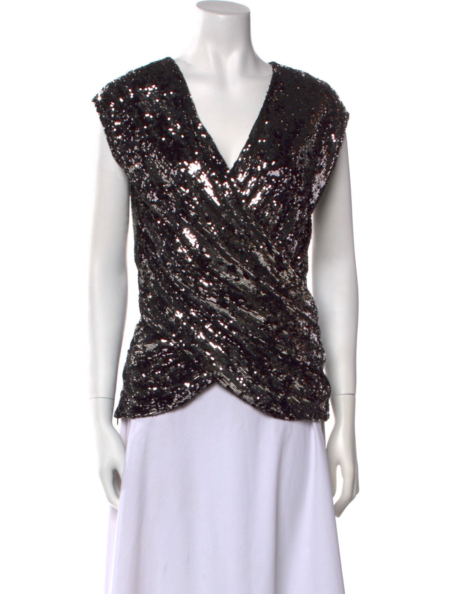 Donna Karan V-Neck Sleeveless Blouse