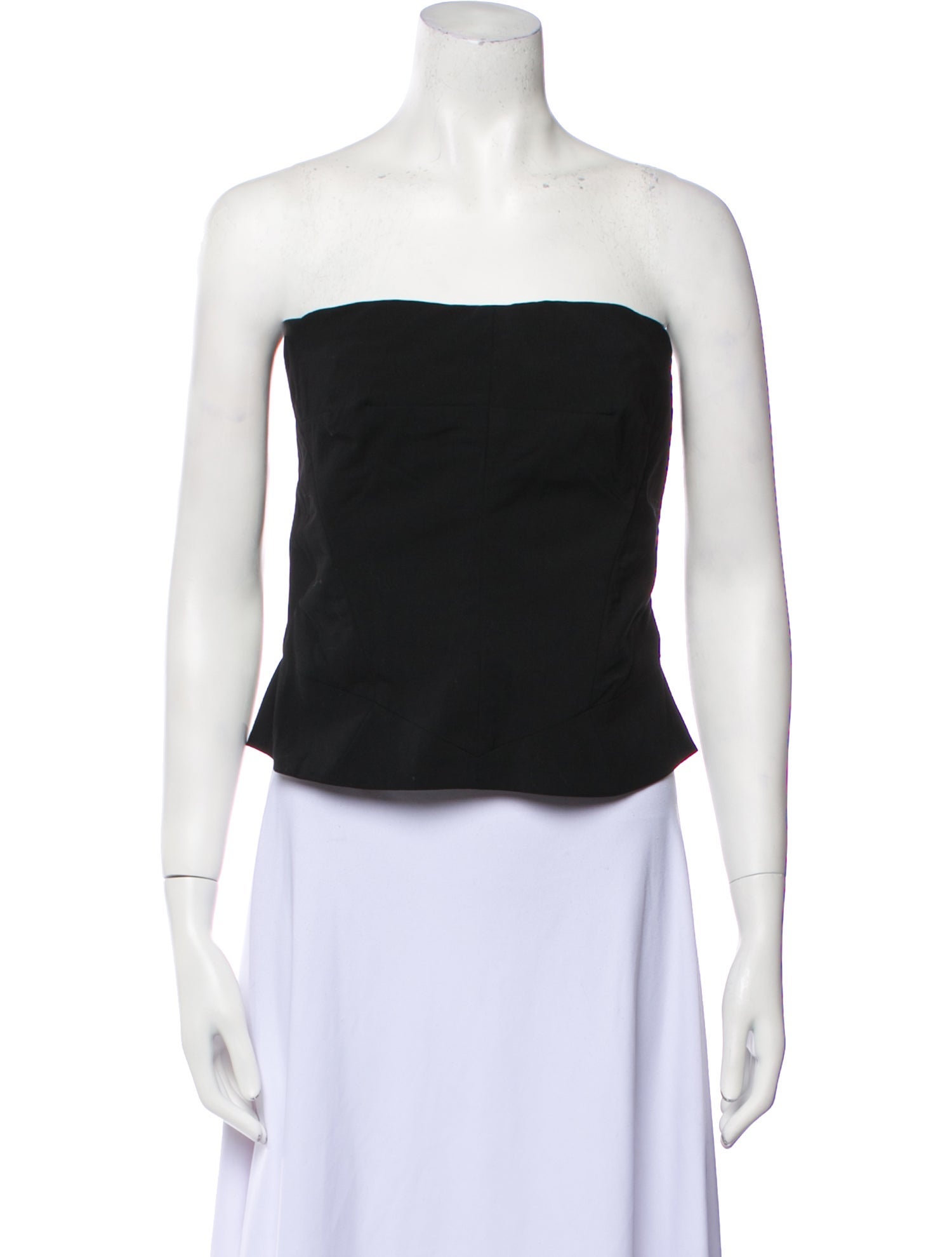 Donna Karan Wool Strapless Crop Top