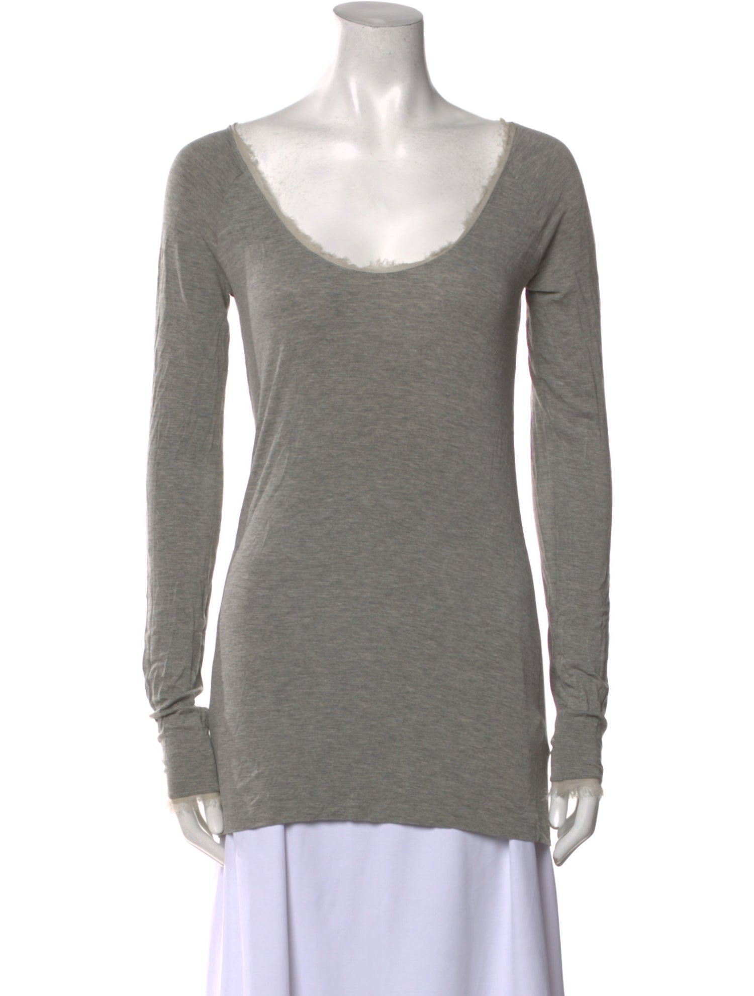 Donna Karan Scoop Neck Long Sleeve T-Shirt