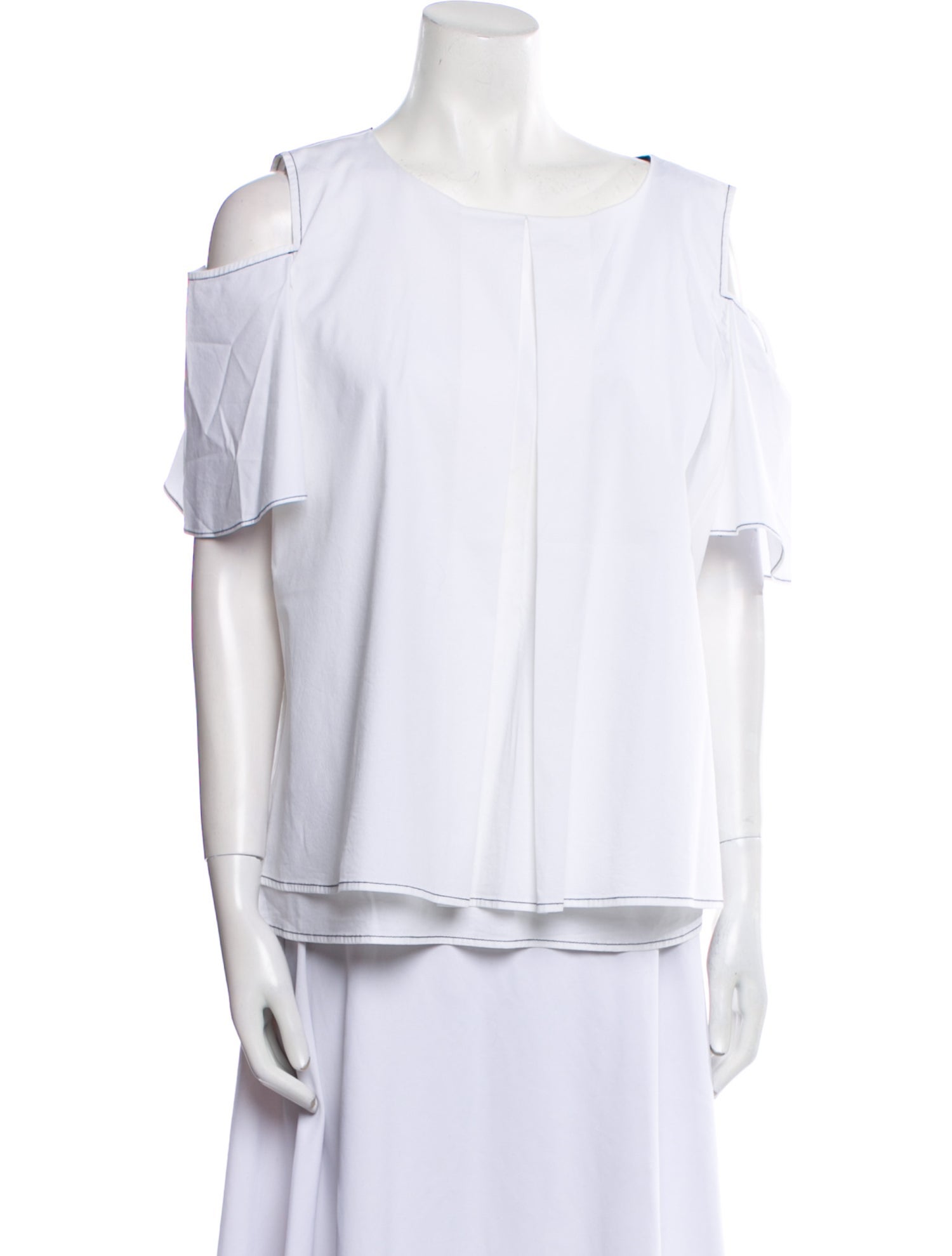 Donna Karan Scoop Neck Short Sleeve Blouse