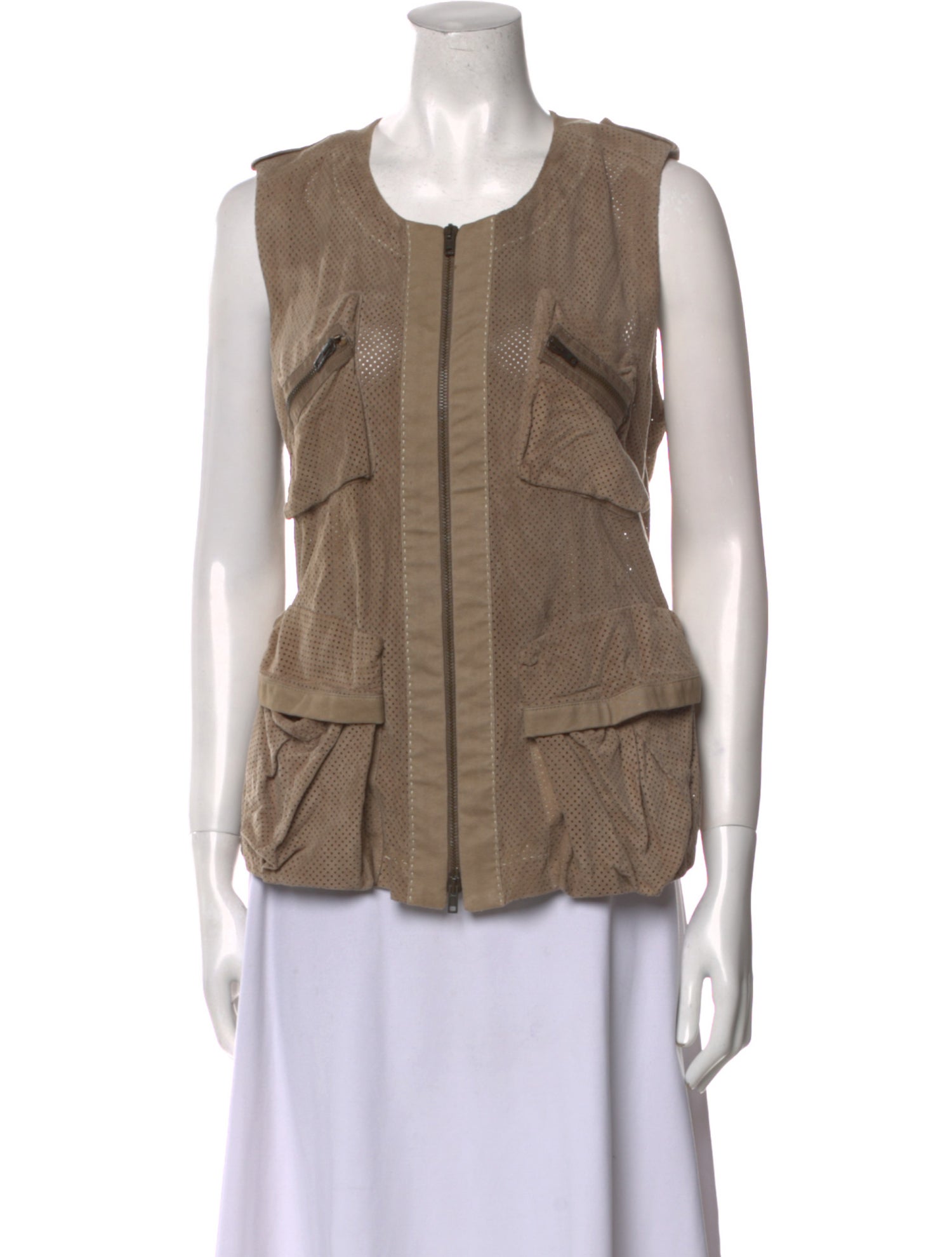 Donna Karan Suede Scoop Neck Top