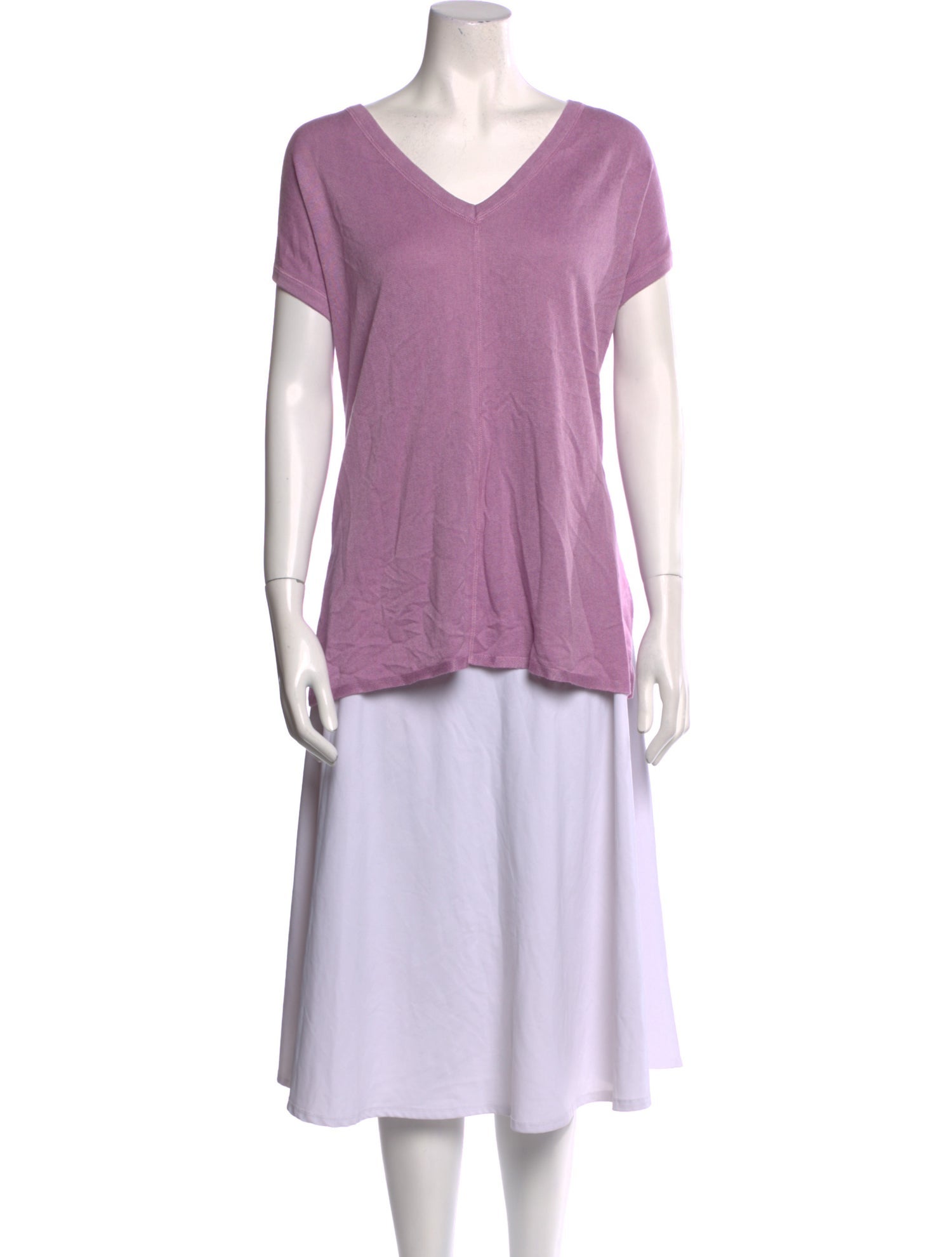 Donna Karan V-Neck Short Sleeve T-Shirt