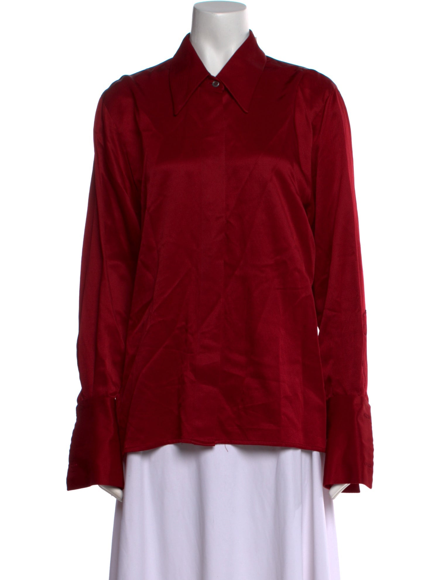 Donna Karan Long Sleeve Button-Up Top