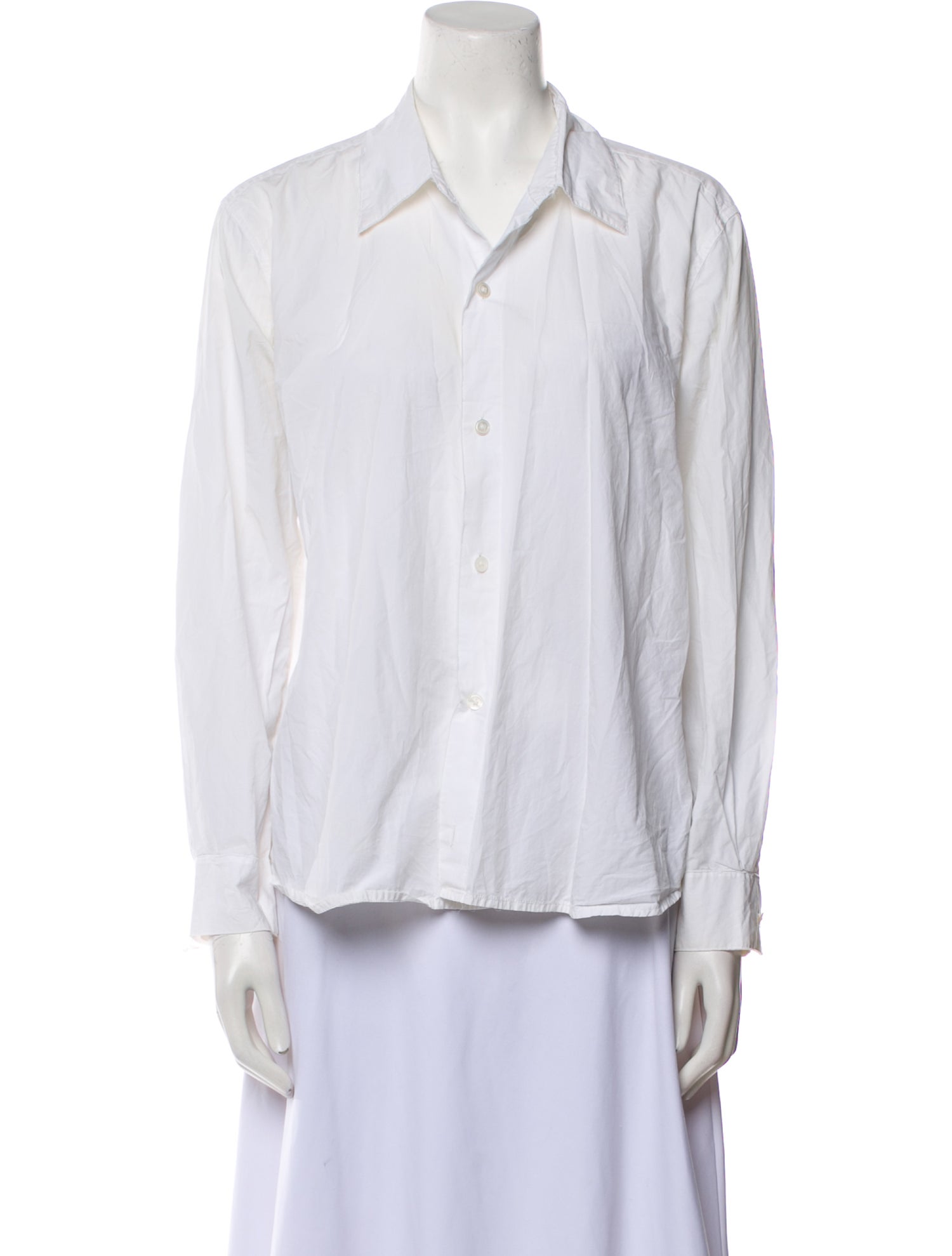 Donna Karan Long Sleeve Button-Up Top