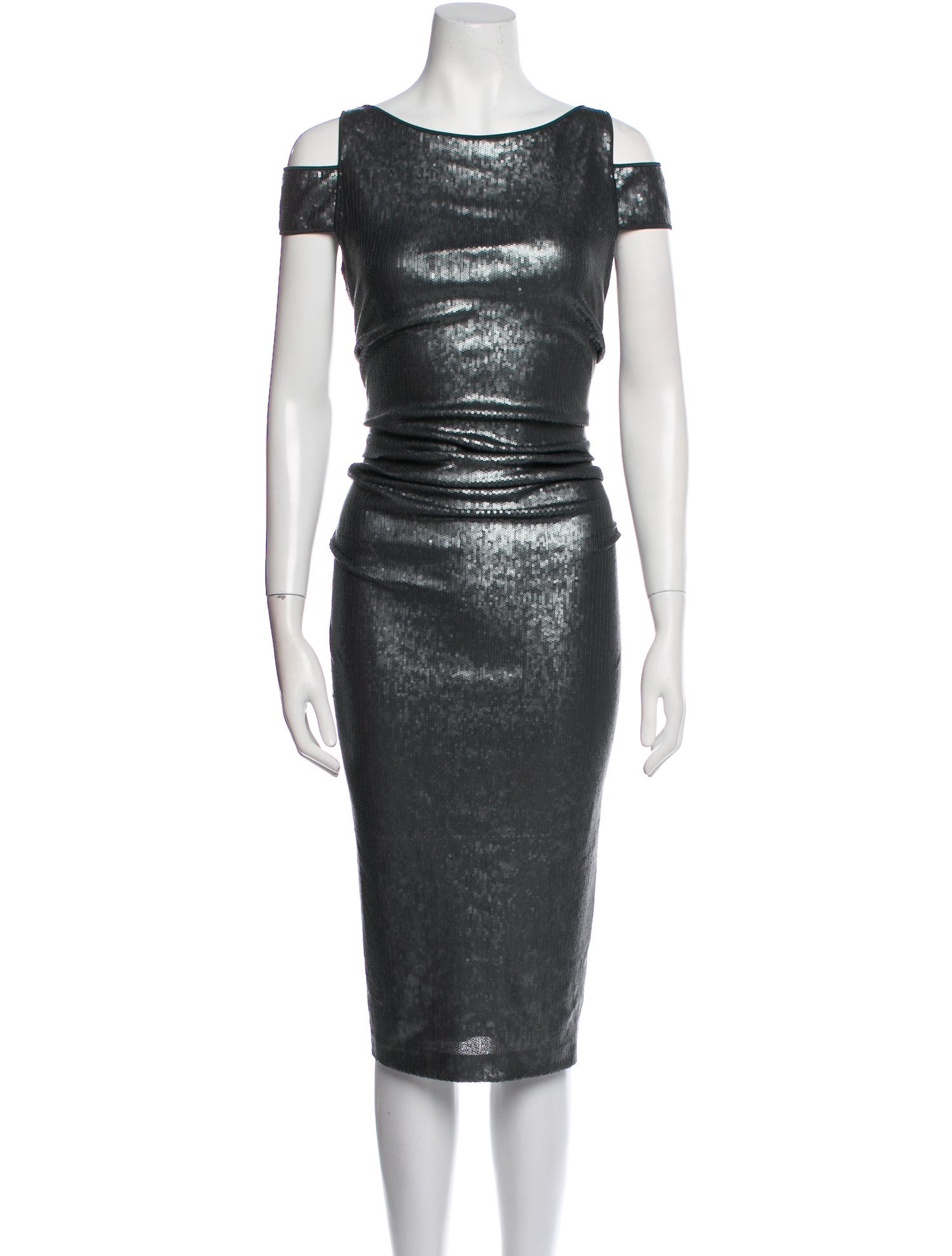Donna Karan Bateau Neckline Midi Length Dress