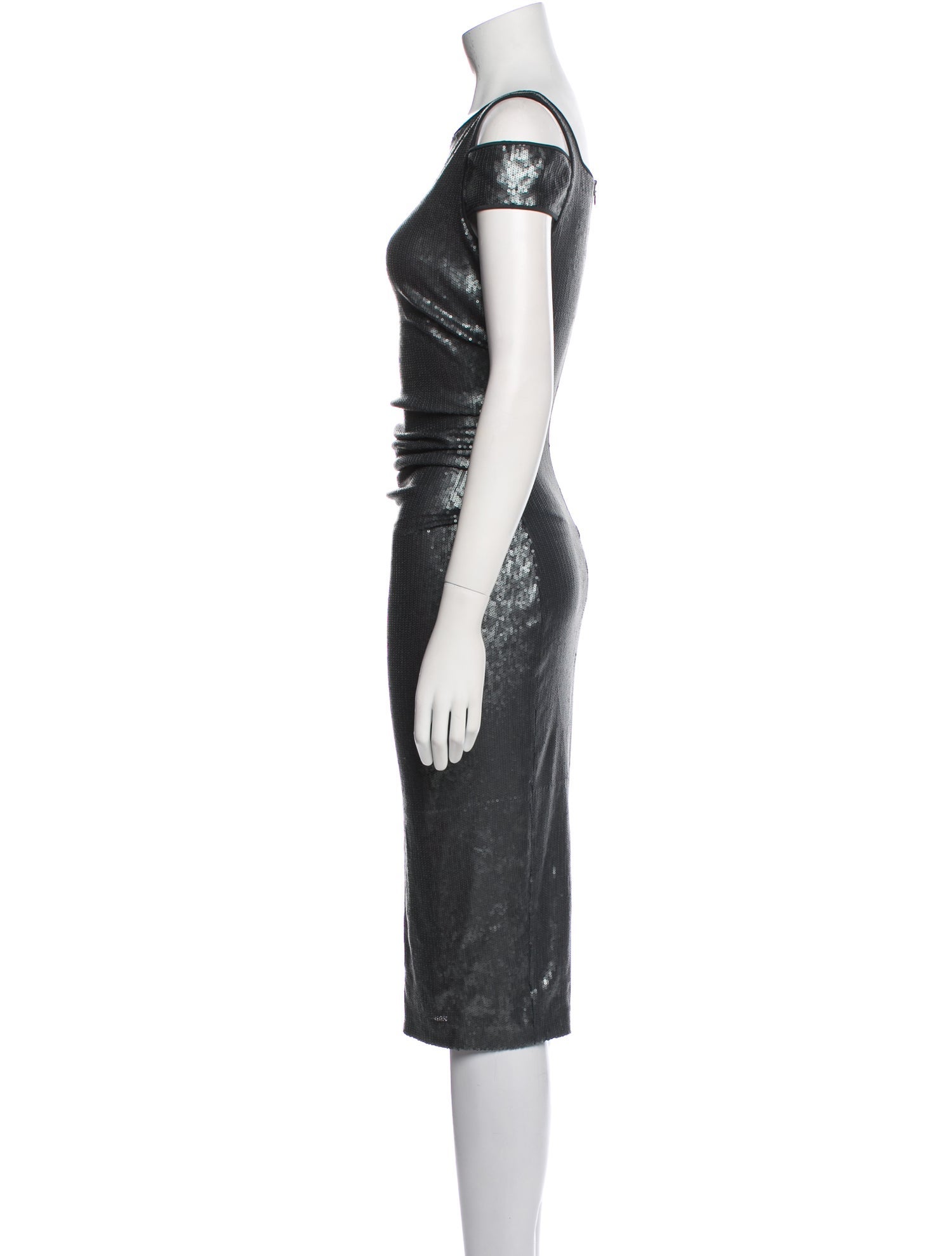 Donna Karan Bateau Neckline Midi Length Dress