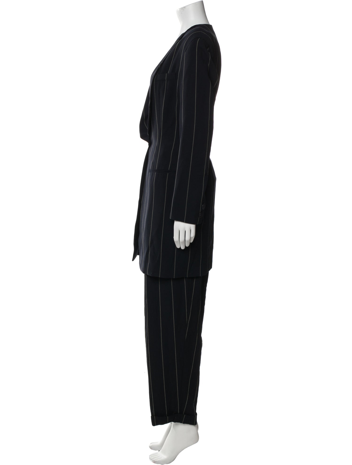 Donna Karan Wool Striped Pantsuit