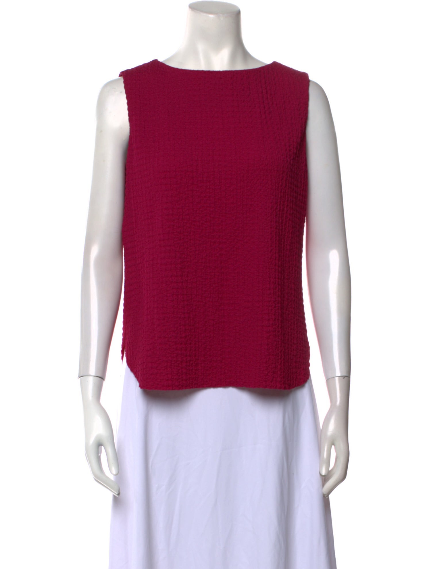 Donna Karan Bateau Neckline Sleeveless Top