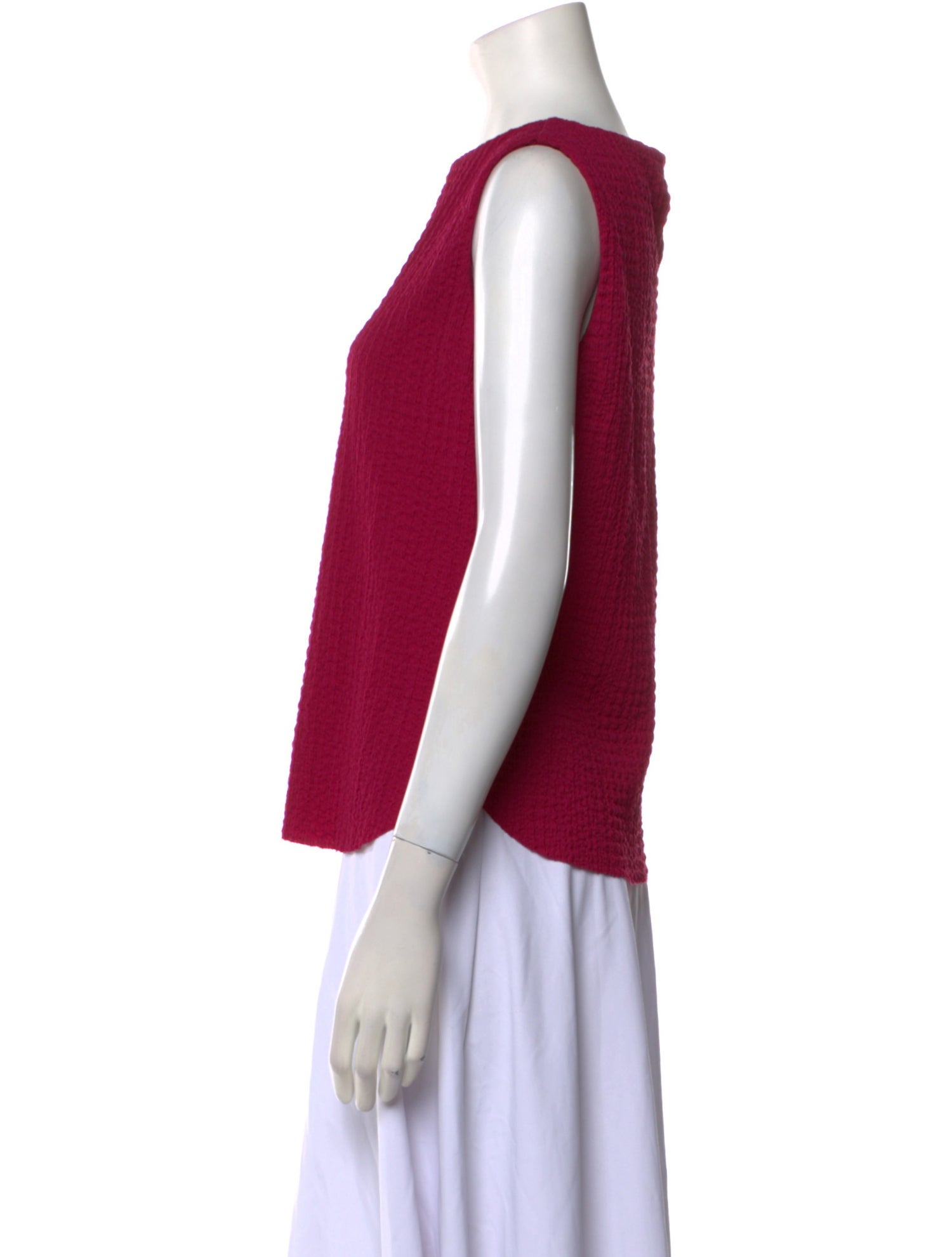Donna Karan Bateau Neckline Sleeveless Top
