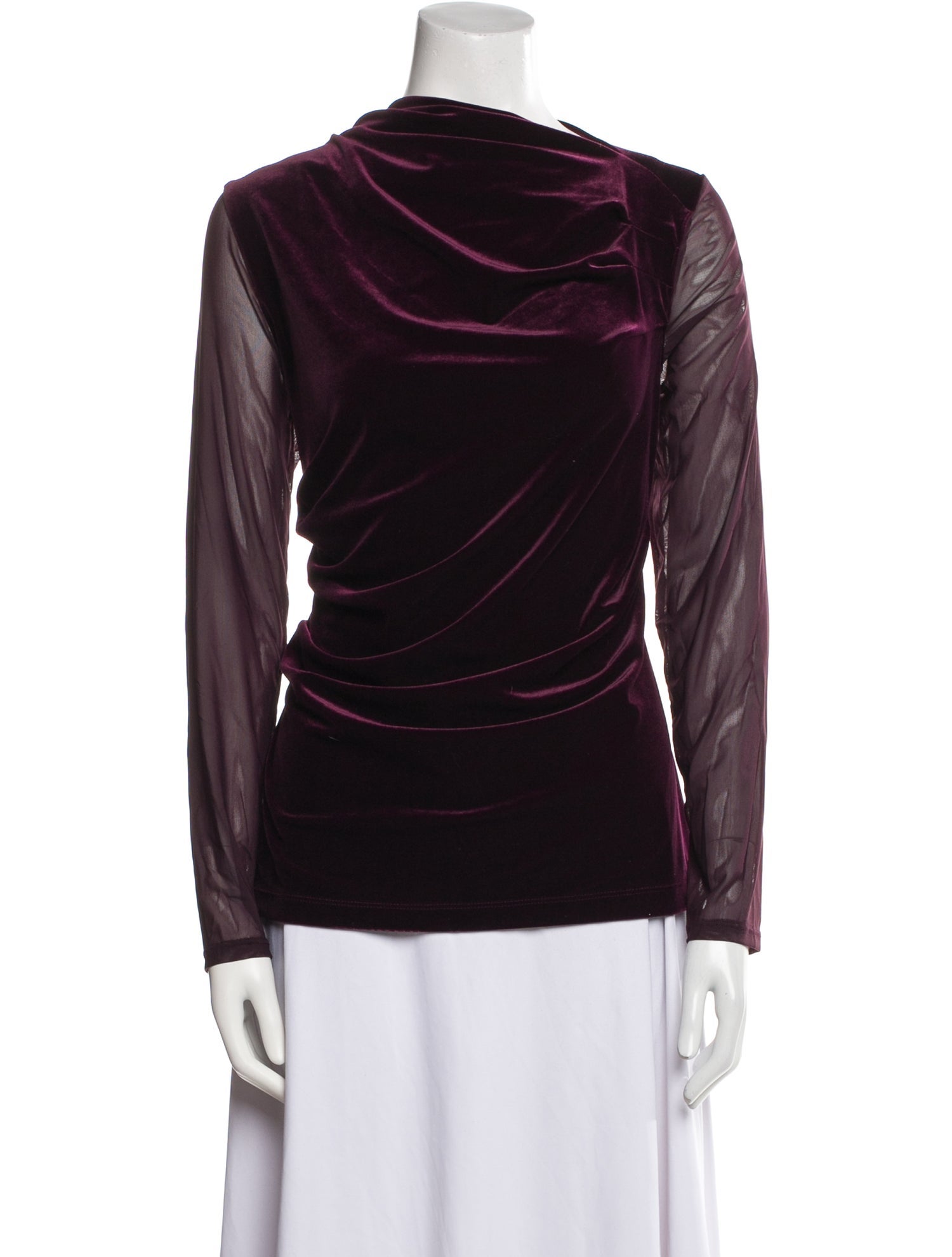 Donna Karan Cowl Neck Long Sleeve Top