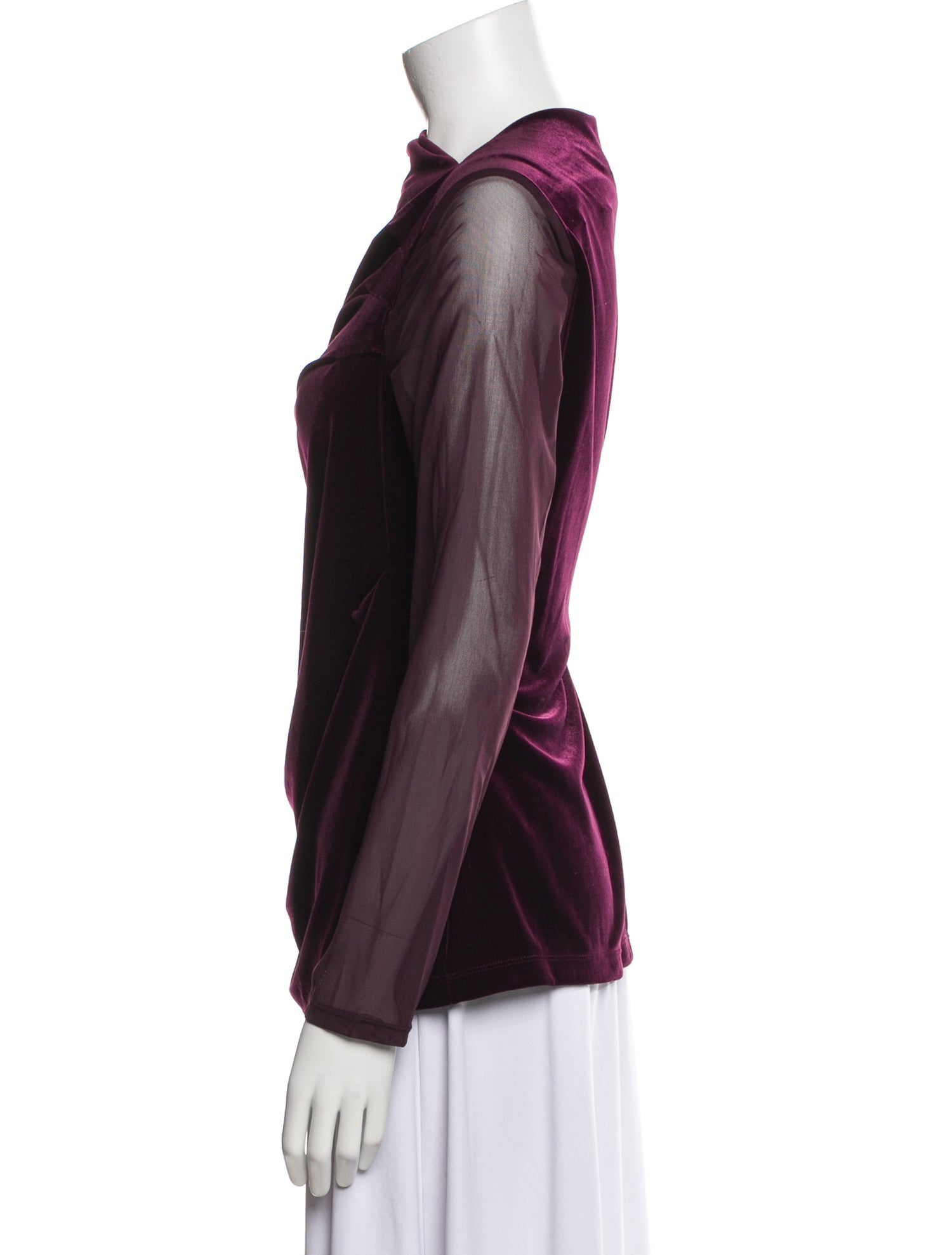 Donna Karan Cowl Neck Long Sleeve Top