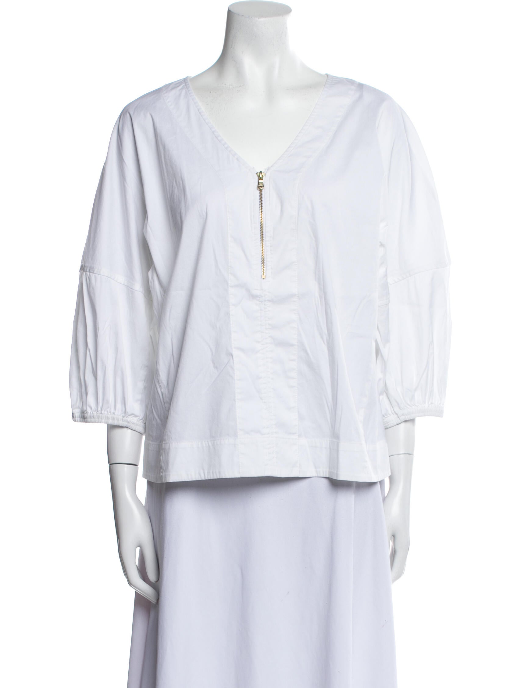 Donna Karan V-Neck Three-Quarter Sleeve Tunic