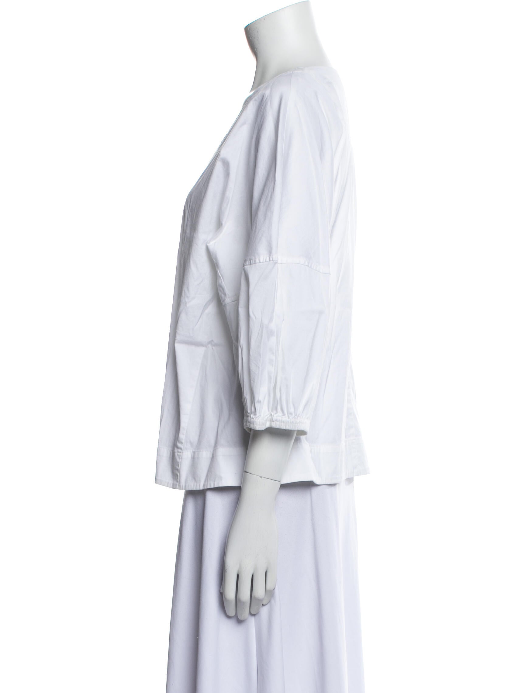 Donna Karan V-Neck Three-Quarter Sleeve Tunic