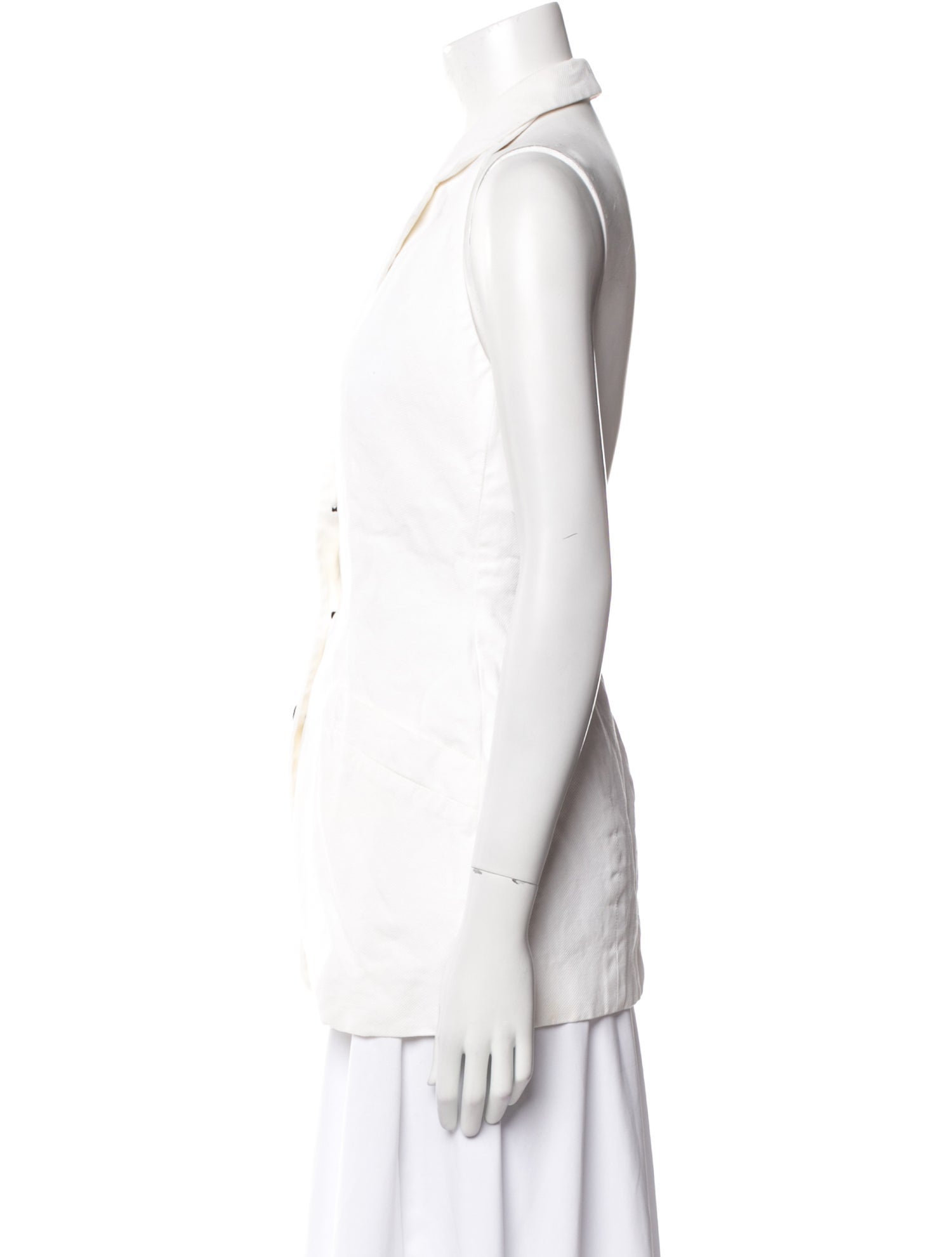 Donna Karan Sleeveless Button-Up Top