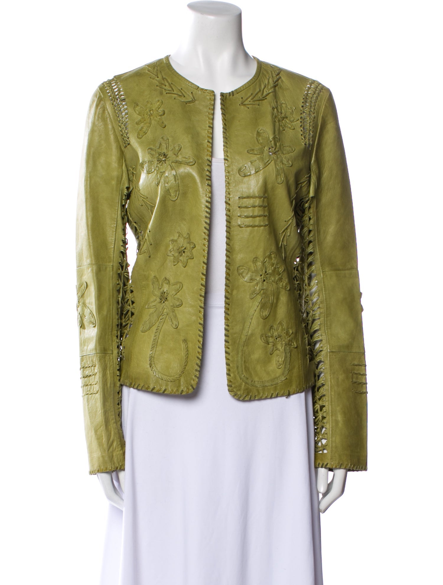 Donna Karan Leather Patterned Jacket