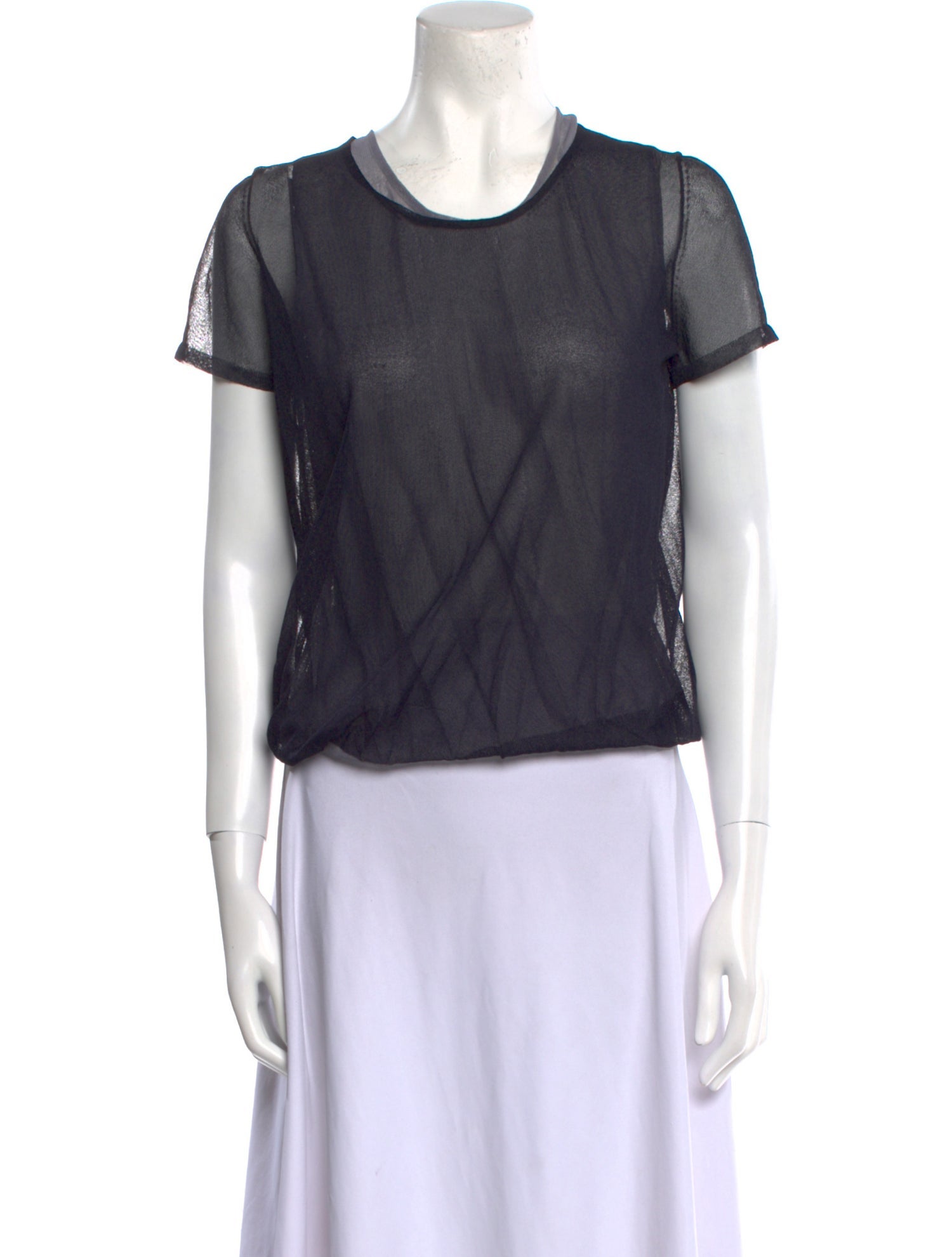 Donna Karan Scoop Neck Short Sleeve Top