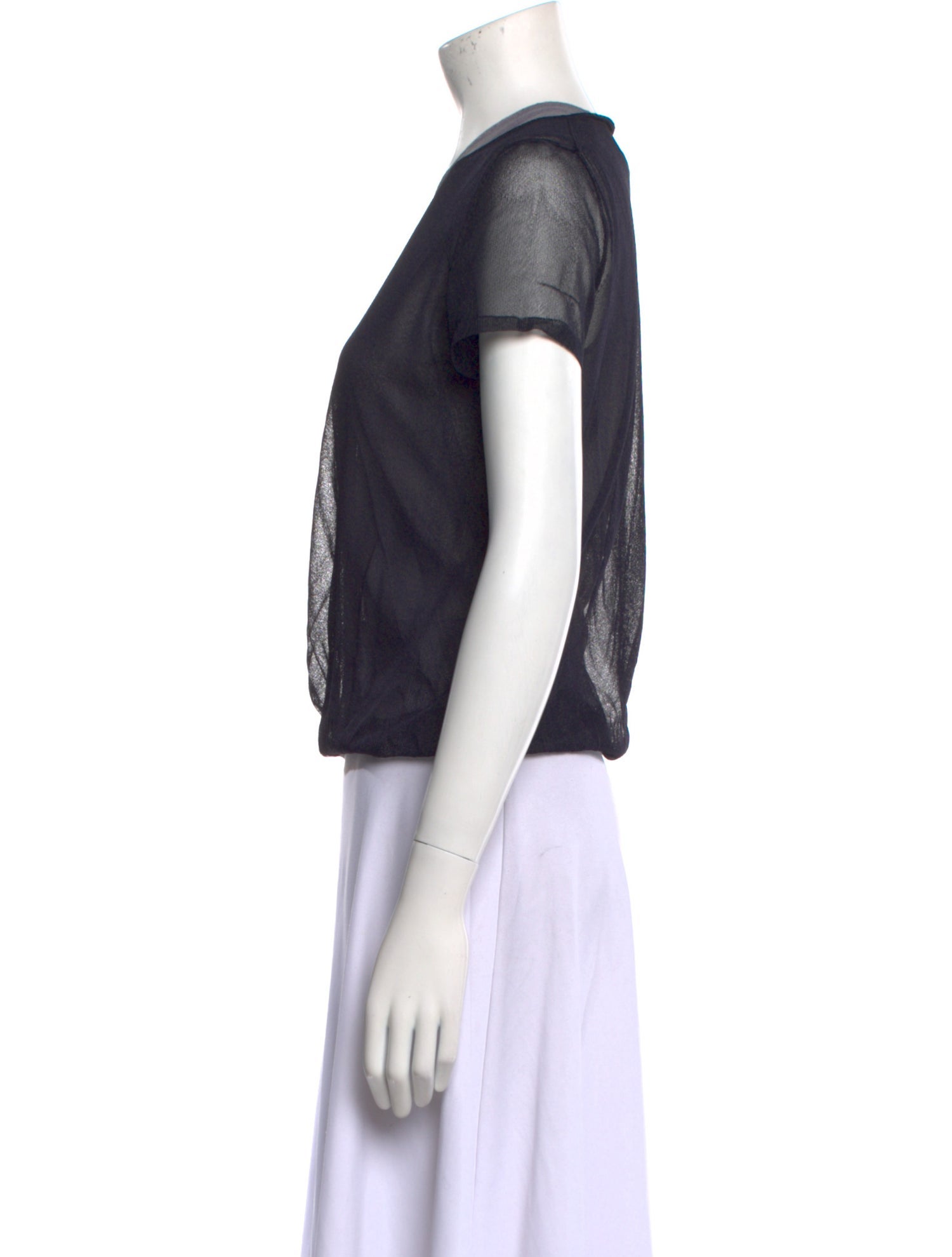 Donna Karan Scoop Neck Short Sleeve Top