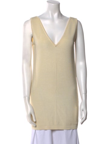 Donna Karan Tops Plunge Neckline Sleeveless Tunic XS